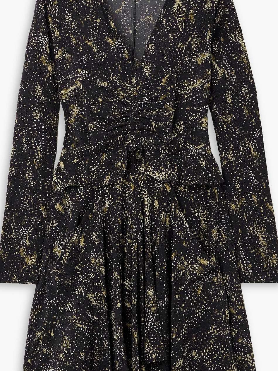 usmara printed stretch-silk mini dress