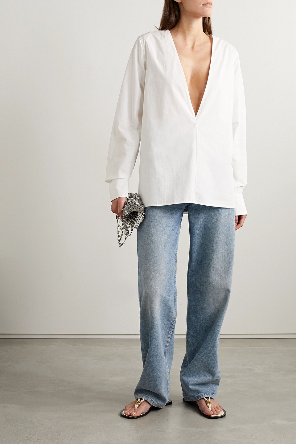 INTERIOR THE ELLE COTTON-POPLIN TUNIC