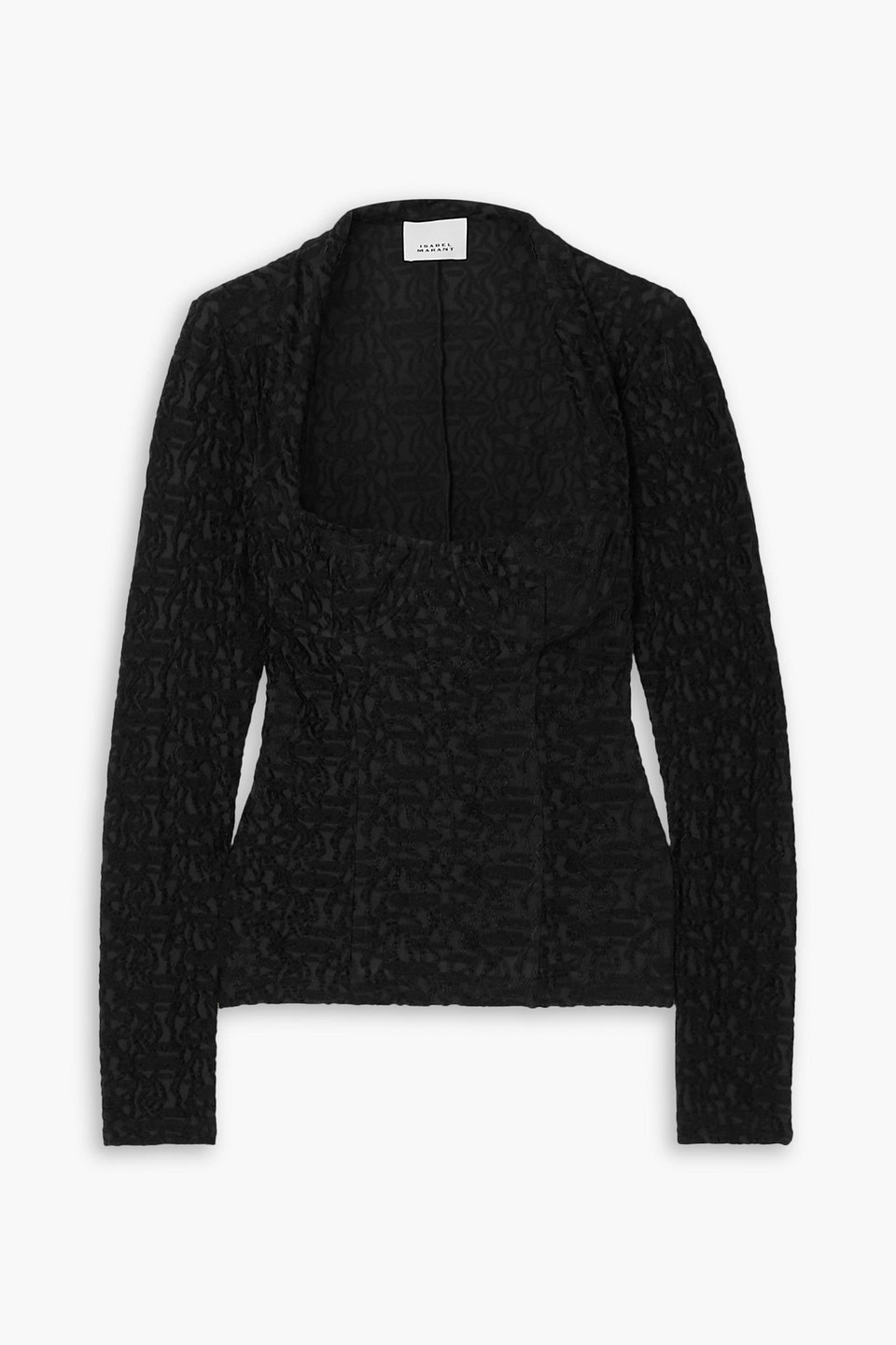 Isabel Marant Dwayne Devoré-velvet Blouse In Schwarz