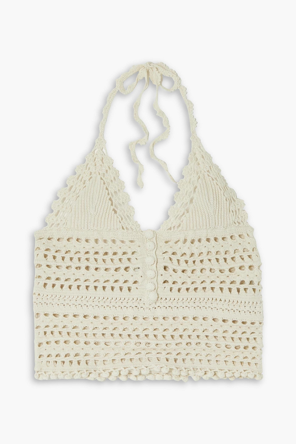 Isabel Marant Sleeveless Crochet Top In Beige