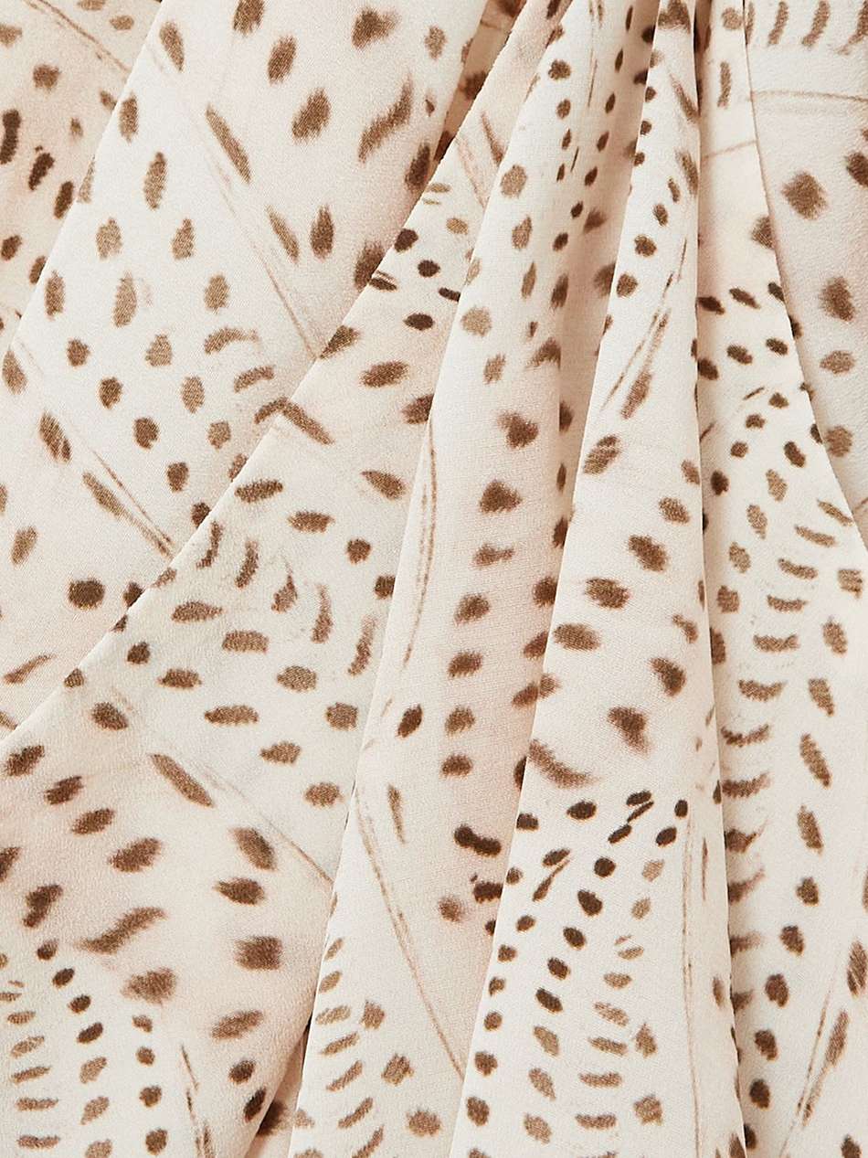 uziela gathered printed silk-blend mini dress