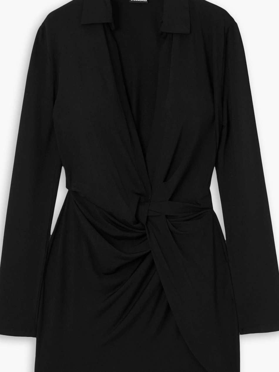 twisted draped stretch-jersey mini dress