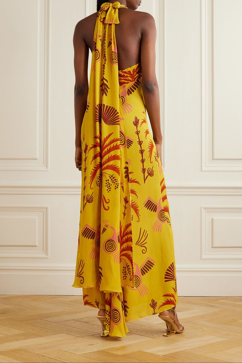 JOHANNA ORTIZ Perfume Memory printed silk-georgette halterneck maxi dress