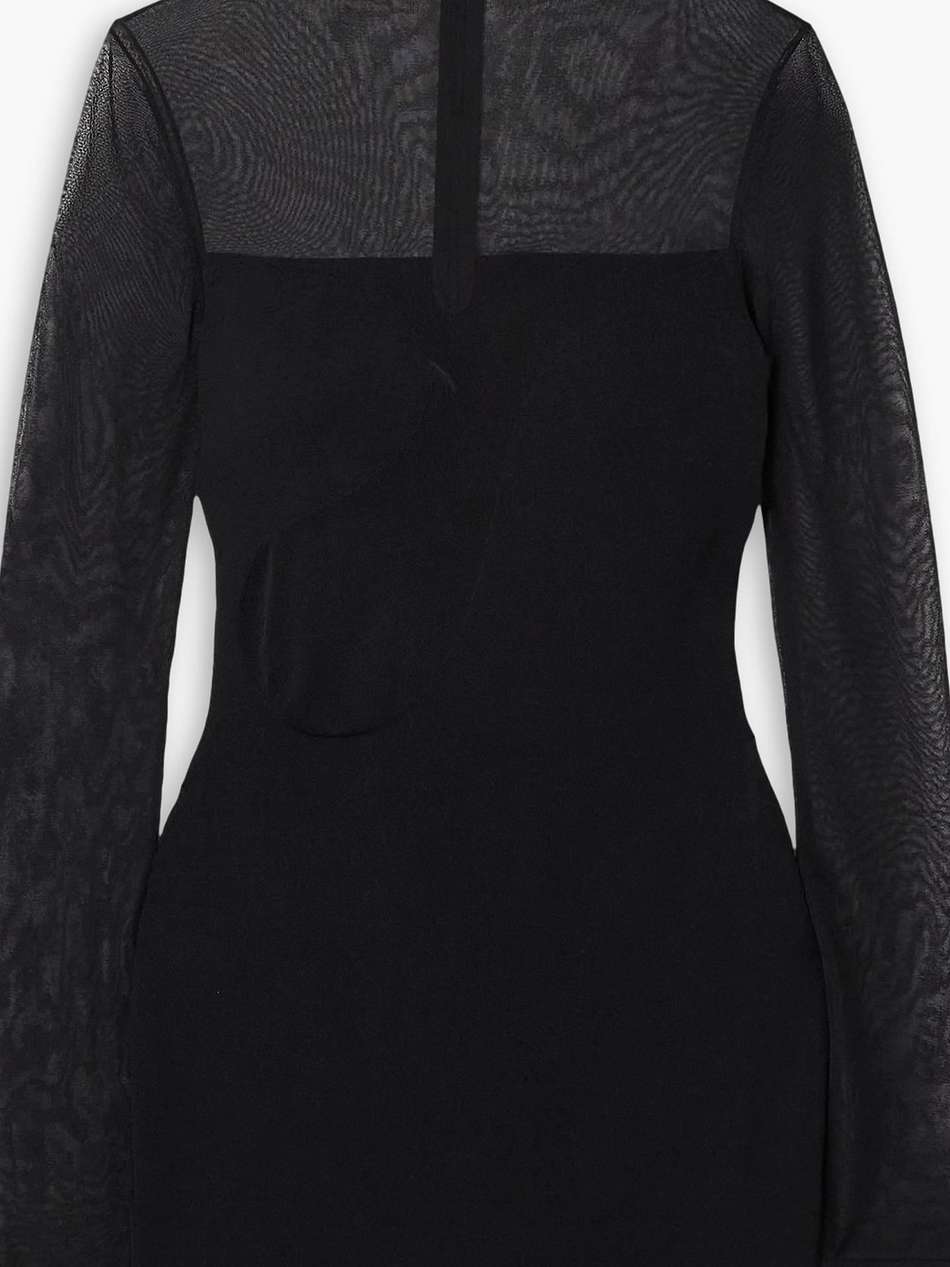 stretch-knit and tulle mini dress