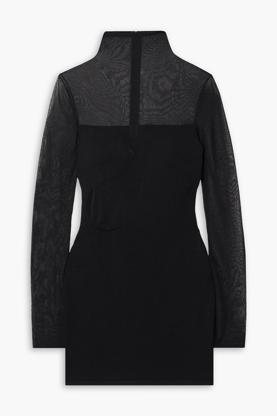 Nensi Dojaka Stretch-knit And Tulle Mini Dress In Black