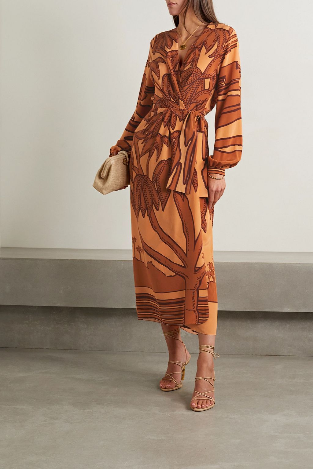 JOHANNA ORTIZ Sociedades Antiguas printed silk crepe de chine midi wrap dress