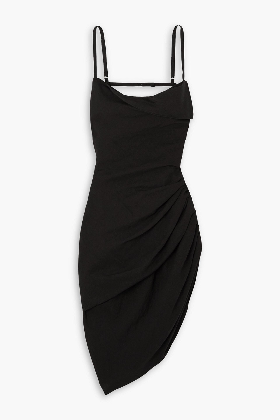 Jacquemus La Robe Saudade Asymmetrical Mini Dress In Black