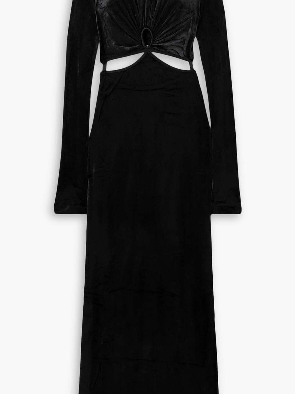 cutout velvet maxi dress