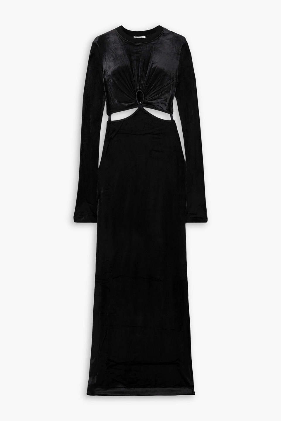 Nensi Dojaka Cutout Velvet Maxi Dress In Black