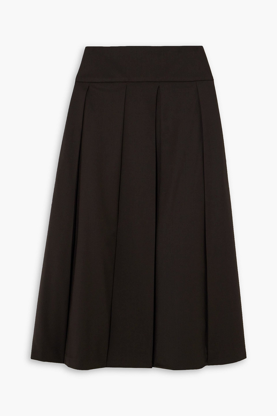 Patou Women's Pleated Midi Skirt In Chocolate