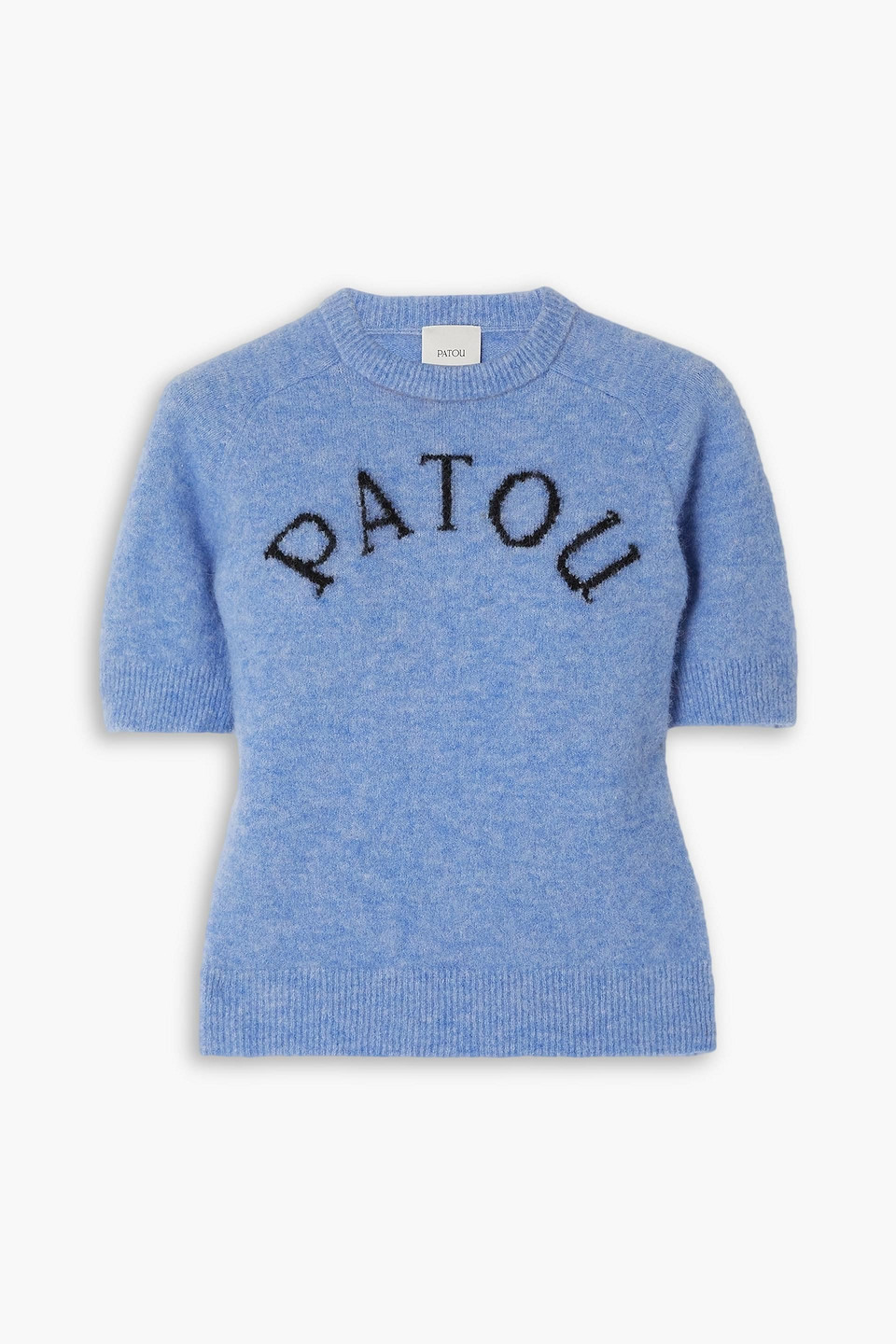 Patou Intarsia Alpaca-blend Top In Blue
