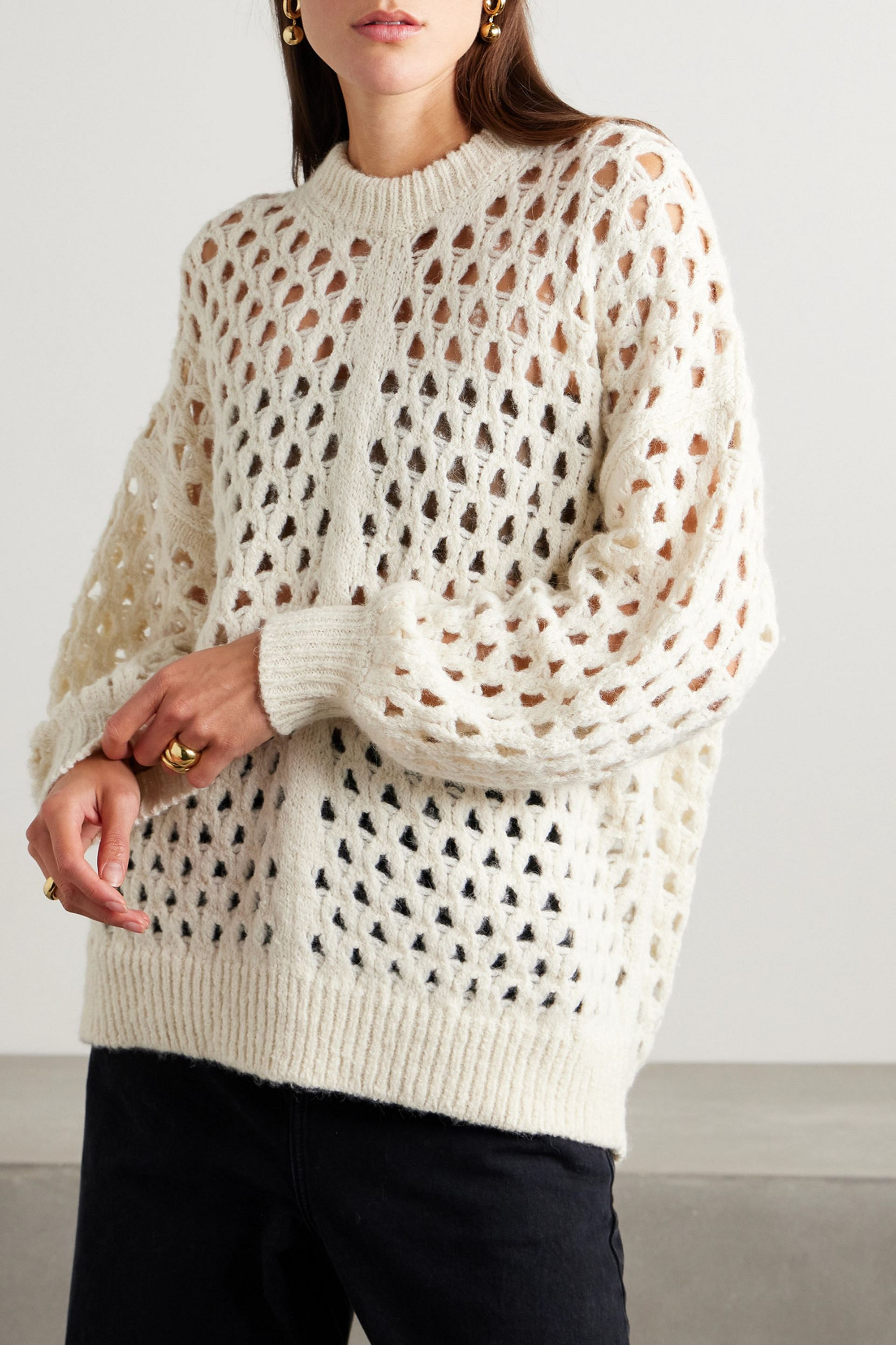 Isabel Marant Tane open-knit alpaca-blend sweater