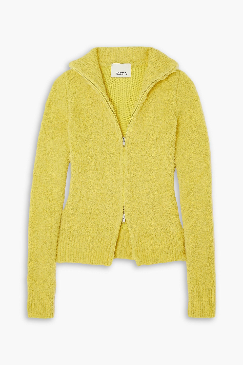 Isabel Marant Pamina Brushed Cotton-blend Cardigan In Gelb