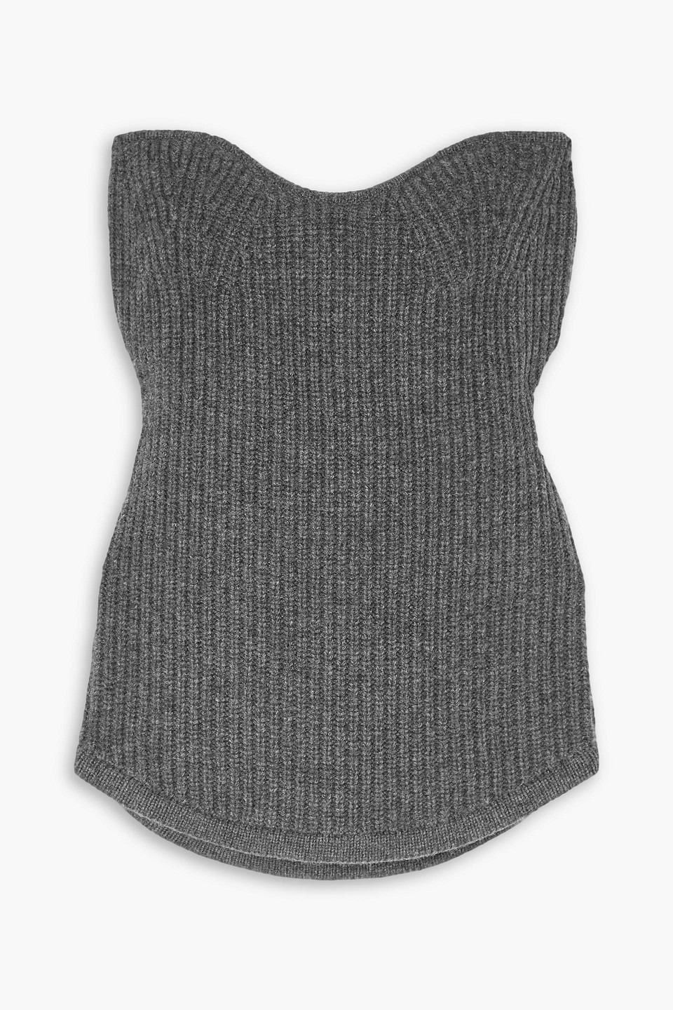 Isabel Marant Blaze Strapless Ribbed Wool And Cashmere-blend Top In Anthrazit