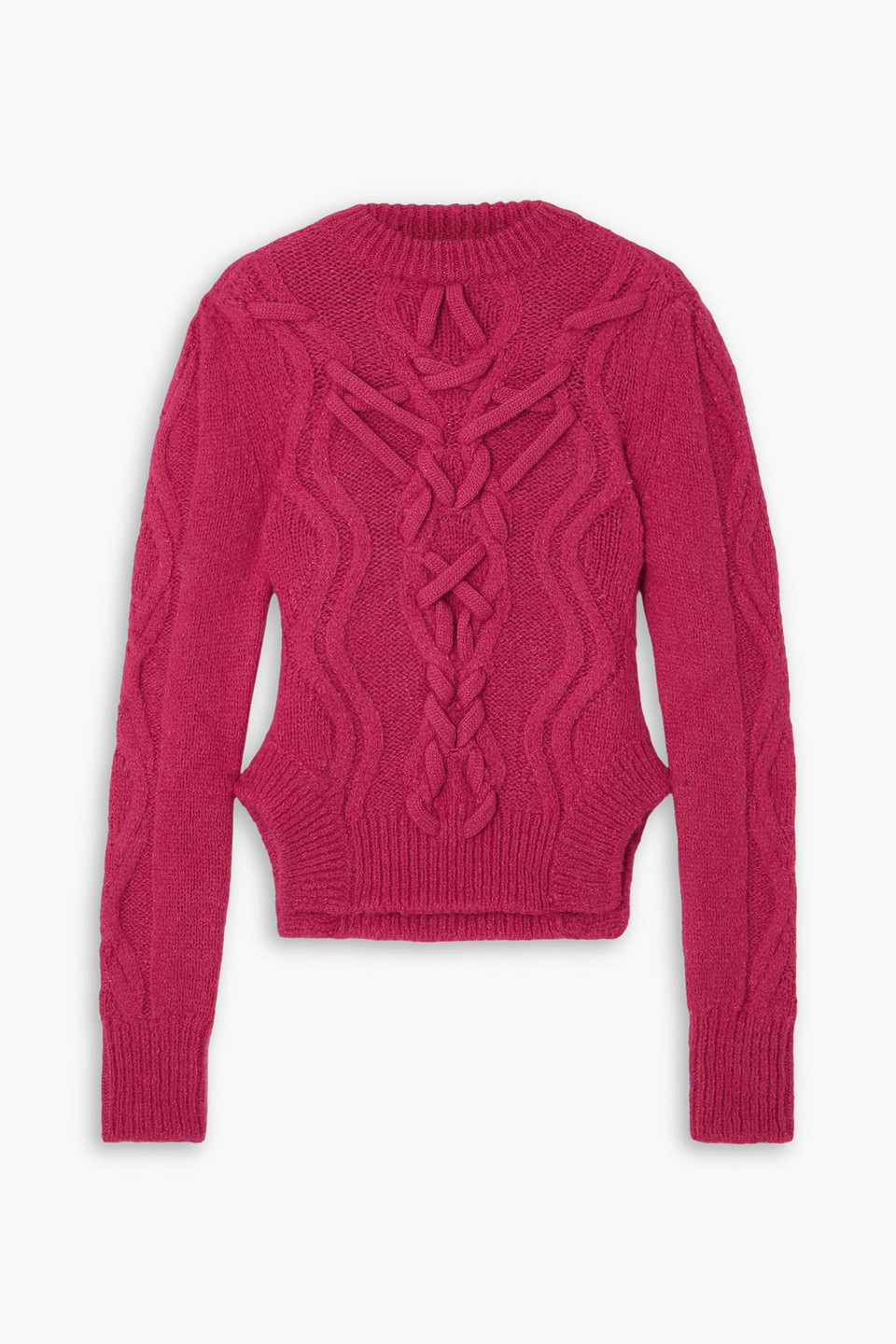 Isabel Marant Elvy Cable-knit Alpaca-blend Sweater In Fuchsiafarben