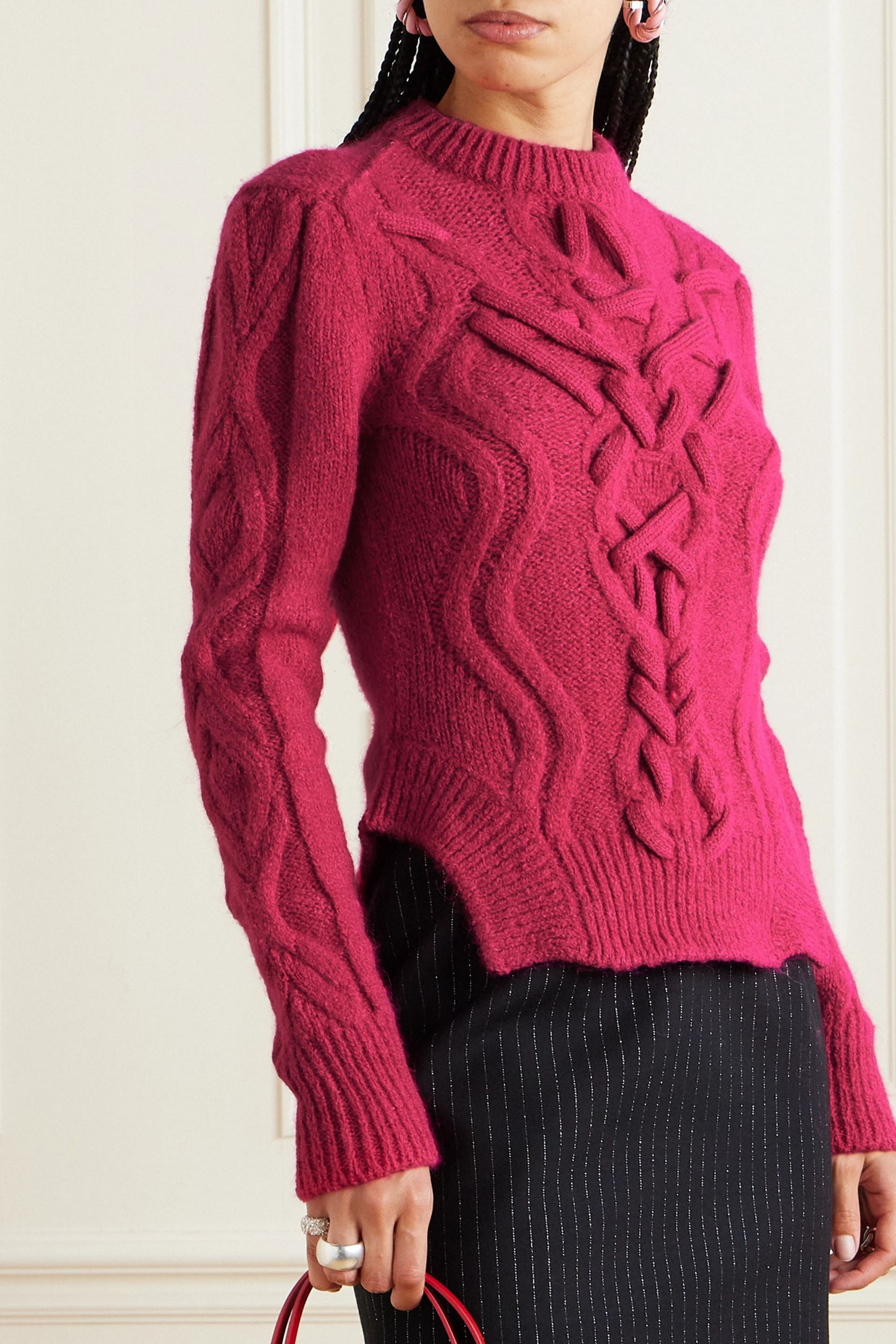 Isabel Marant Elvy cable-knit alpaca-blend sweater