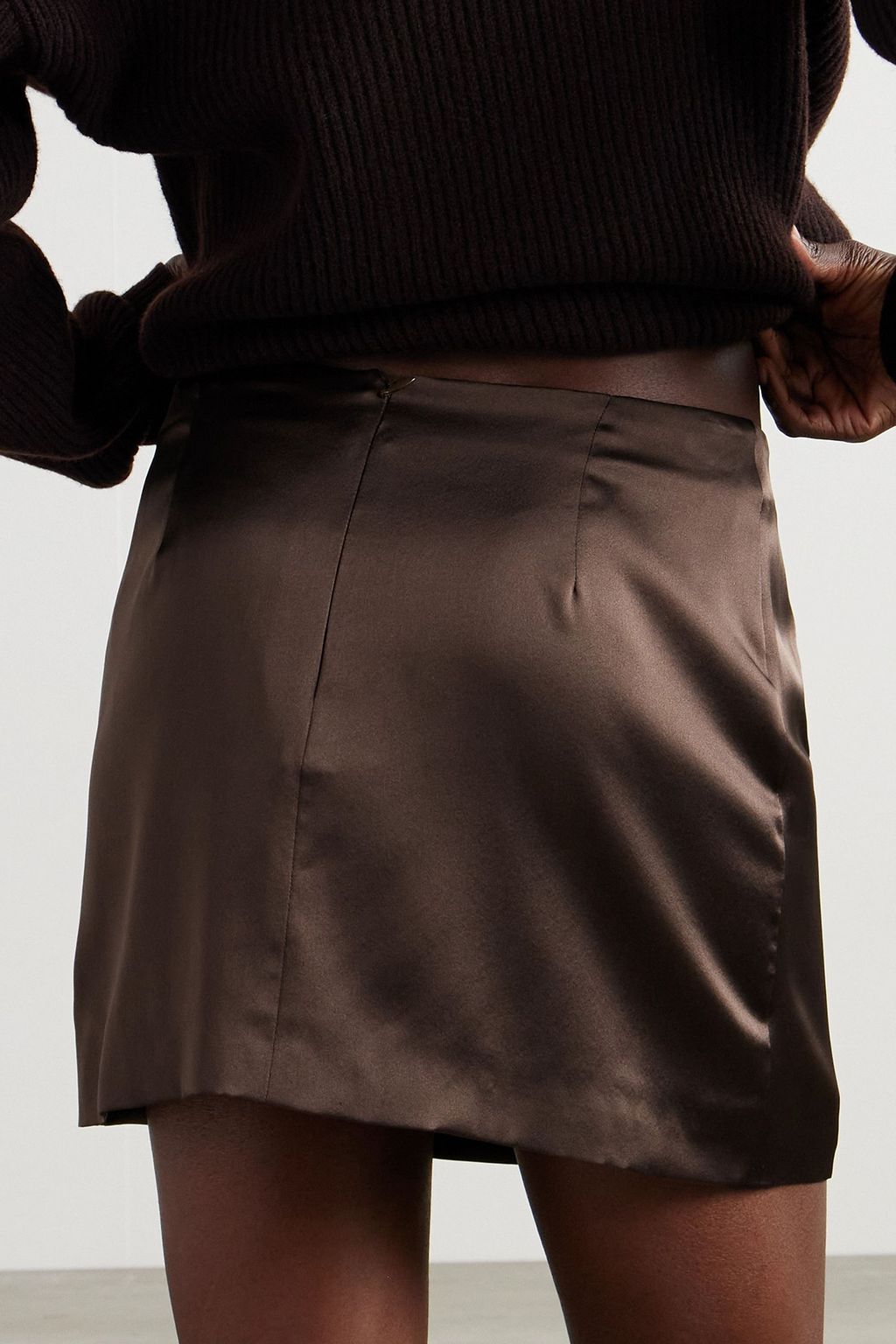 PETER DO Silk-charmeuse mini skirt