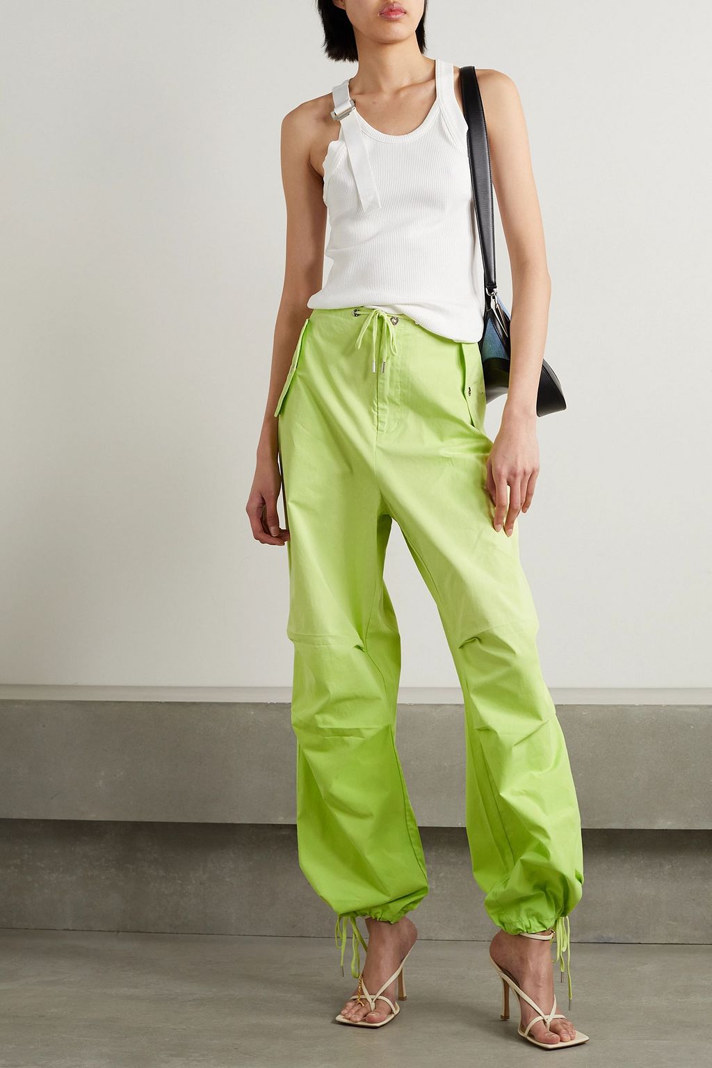 DION LEE بنطال Sunfade بقصة تضيق تدريجياً نحو الأسفل من قطن تويل
