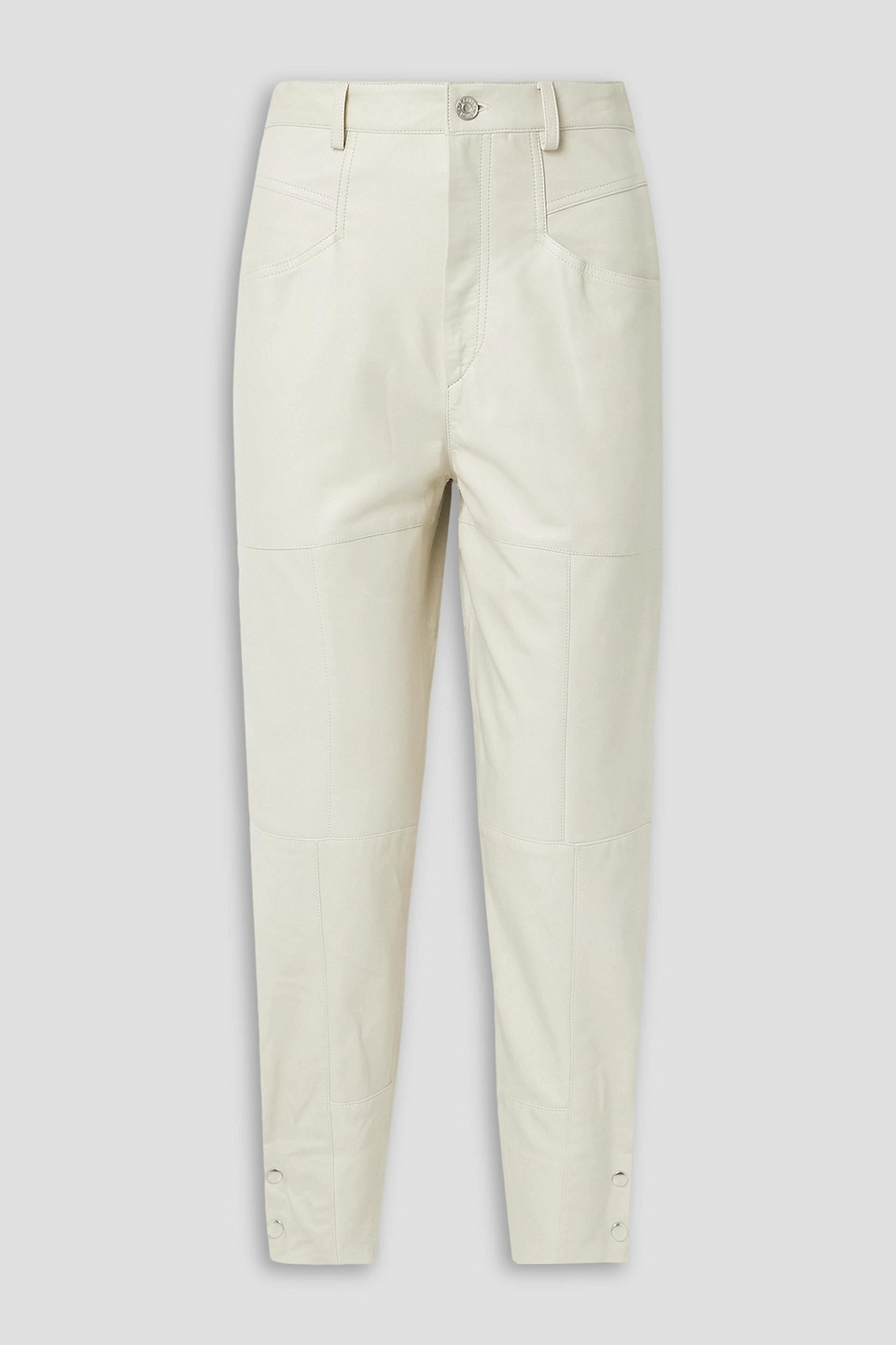 Xiamao leather tapered pants
