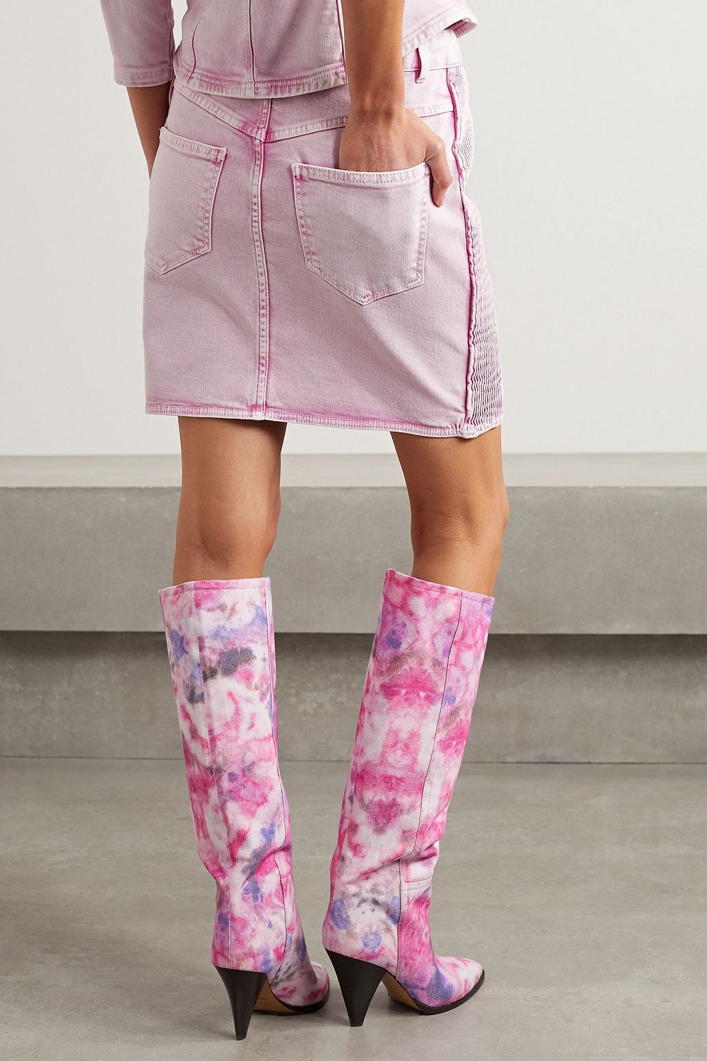 ISABEL MARANT Vabelia shirred denim mini skirt
