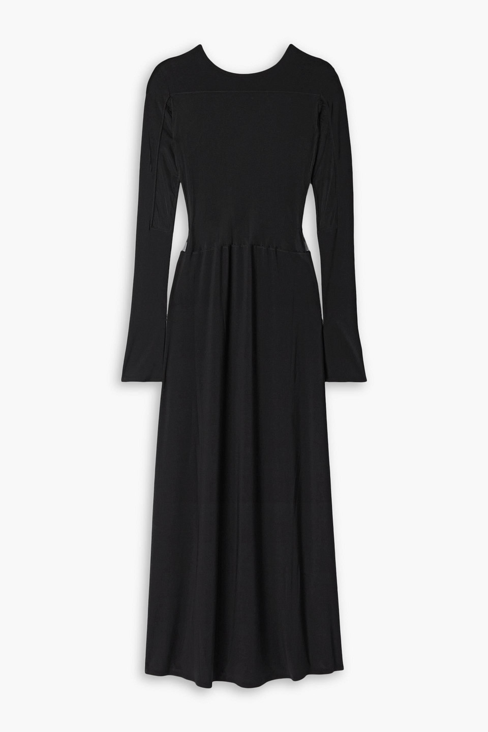 Grace Ling Tulle-paneled And Stretch-jersey Maxi Dress In Black