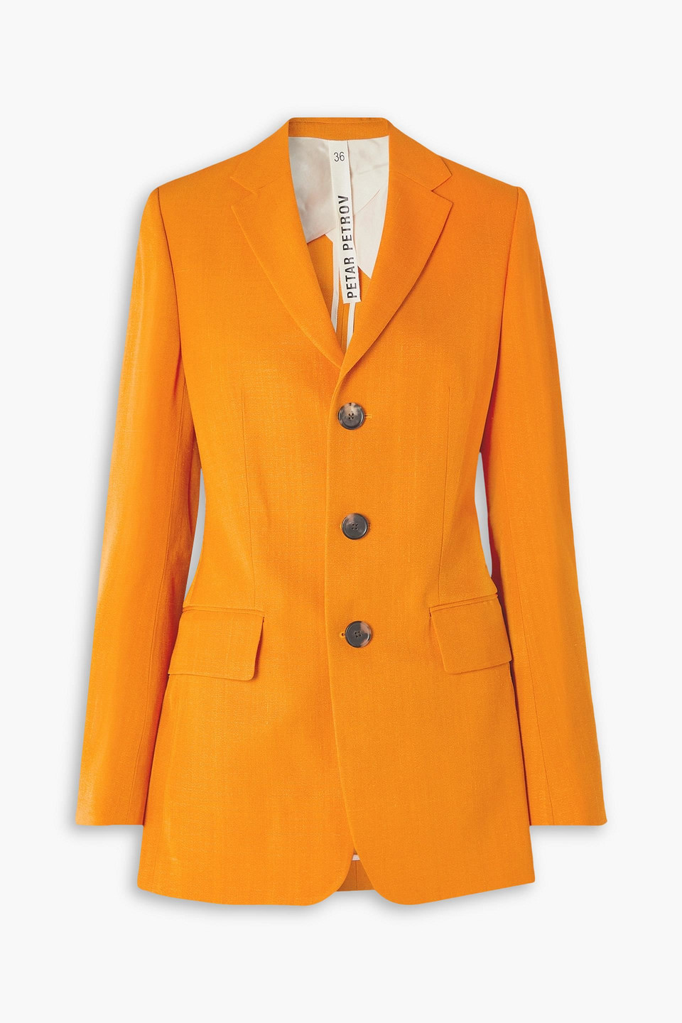Petar Petrov Irit Oversized Grain De Poudre Blazer In Orange
