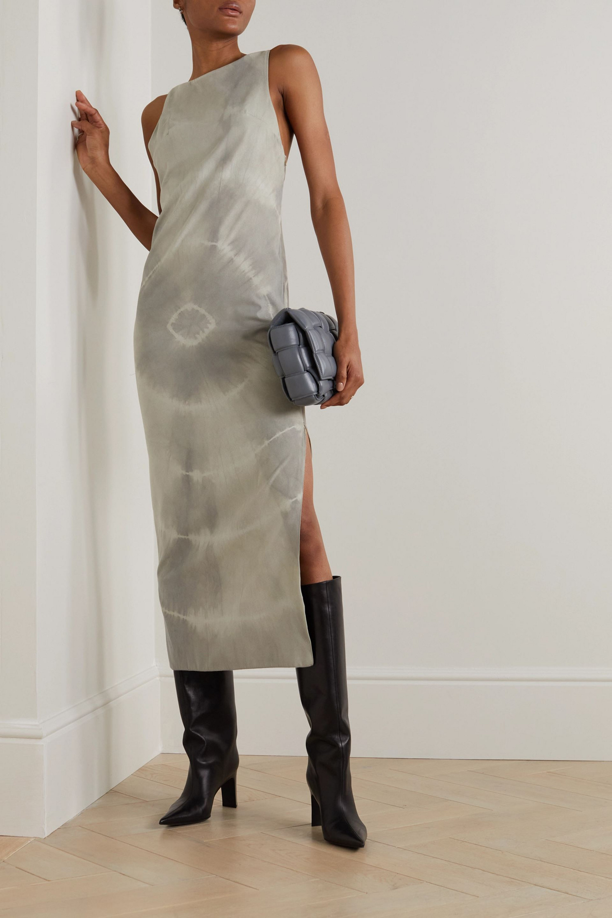 Conner Ives Open-back tie-dyed midi dress