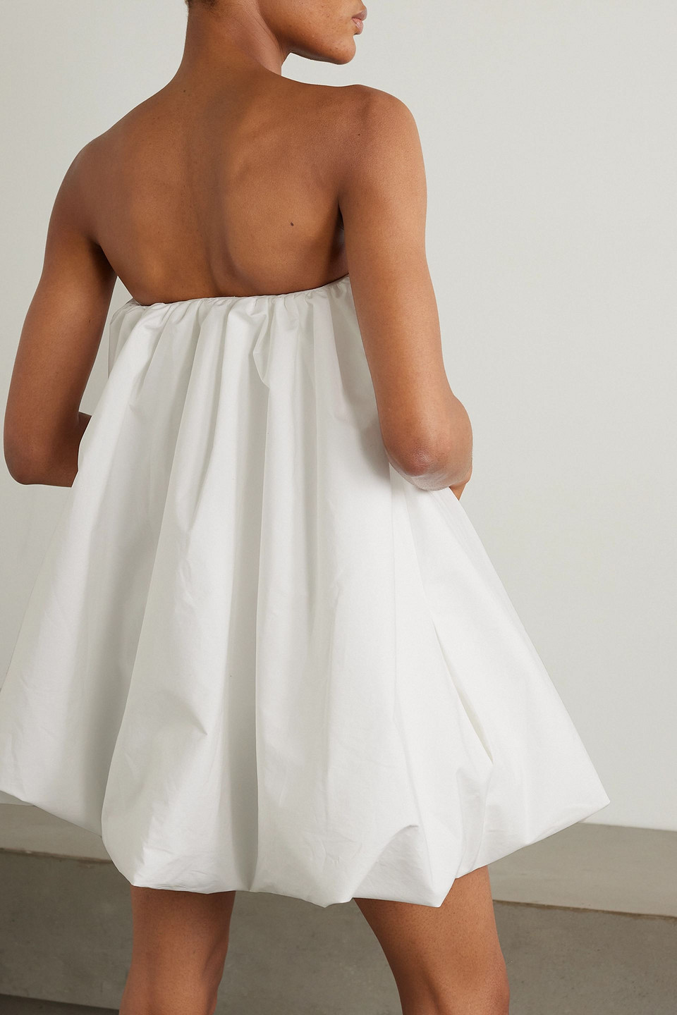  Interior - The Augie Trägerloses Minikleid Aus Baumwollpopeline - Weiß - Us 2 