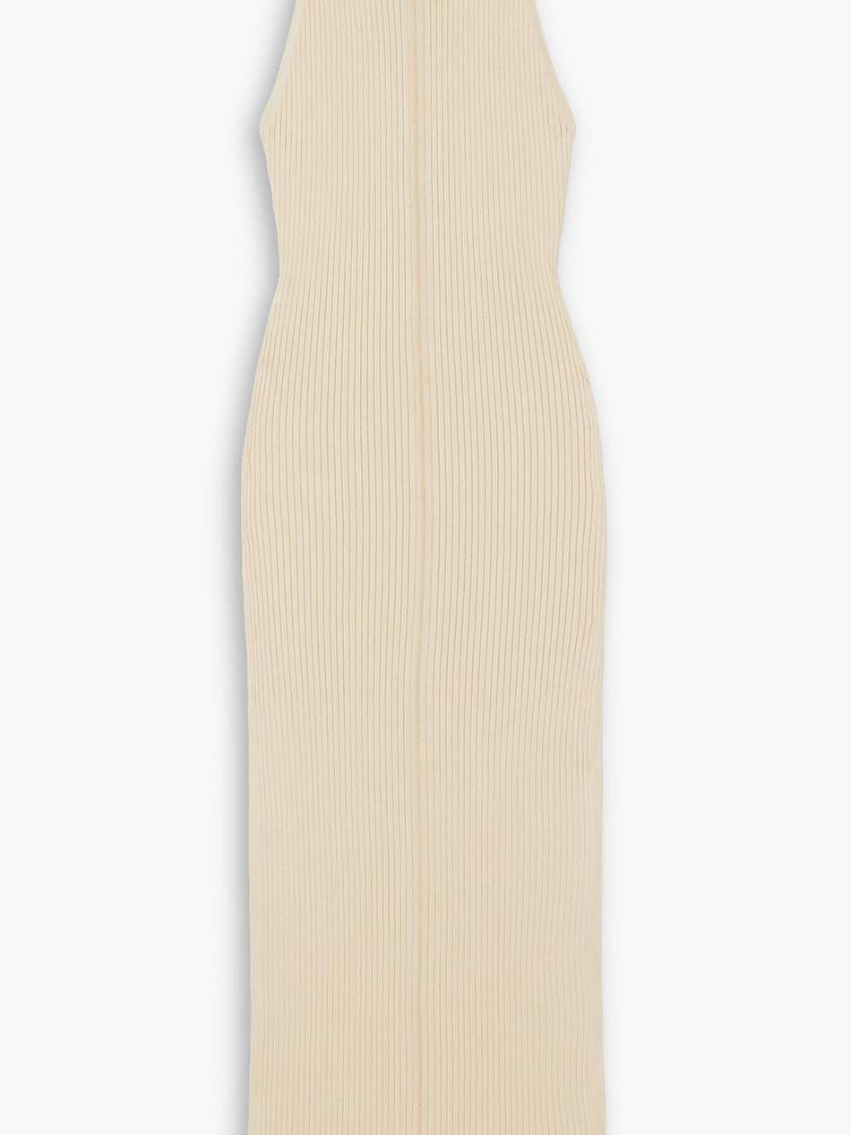 cutout ribbed-knit maxi dress