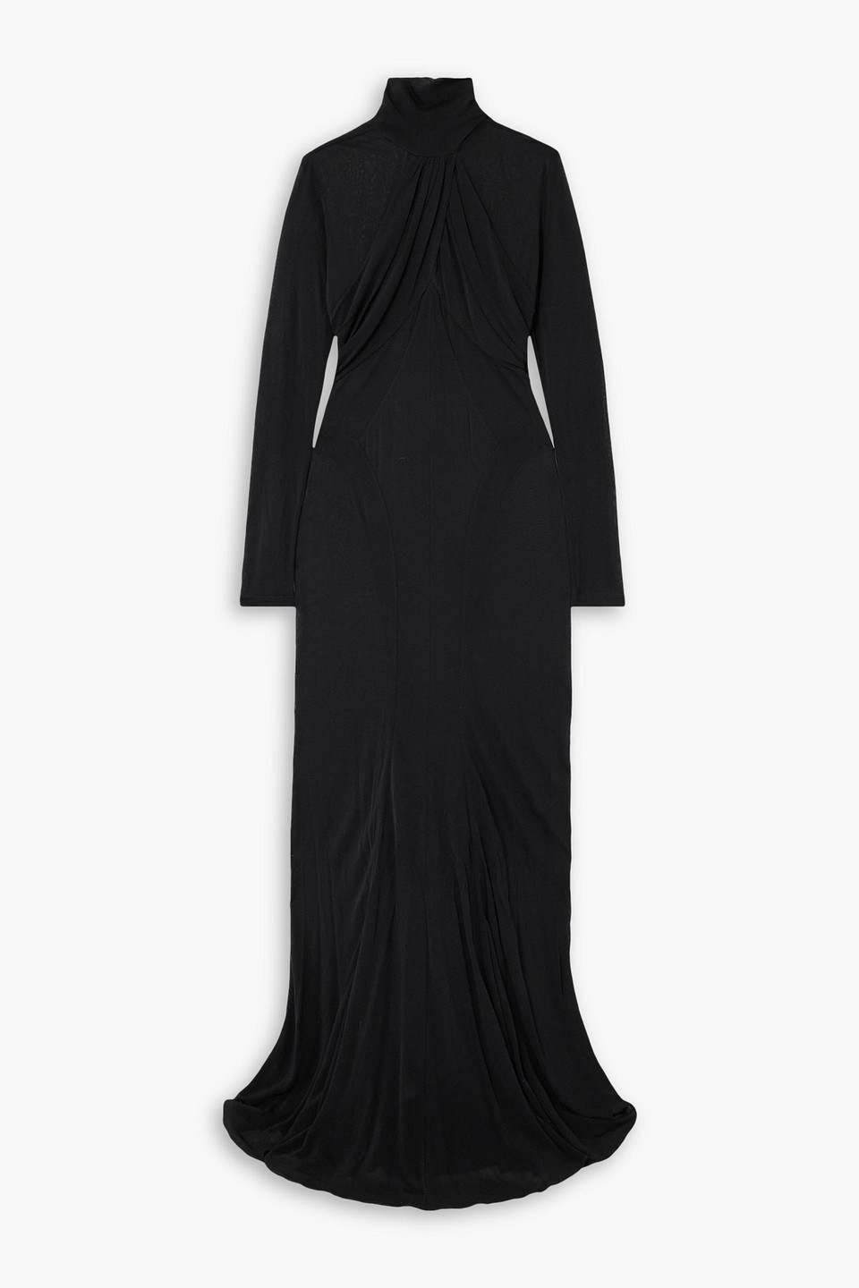 Isabel Marant Rimma Twist-front Jersey Turtleneck Maxi Dress In Schwarz