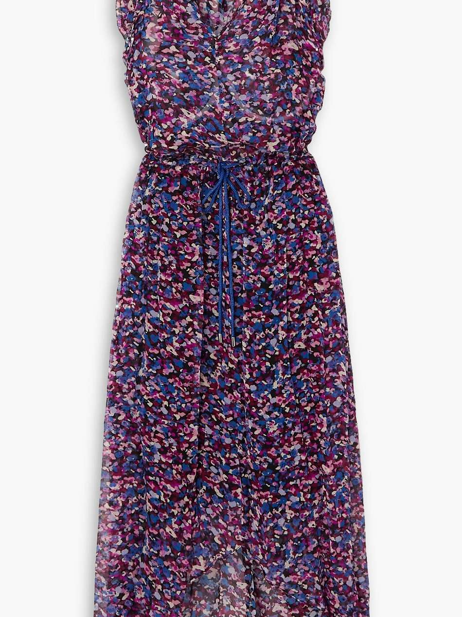 fadelo tiered printed crepon midi dress