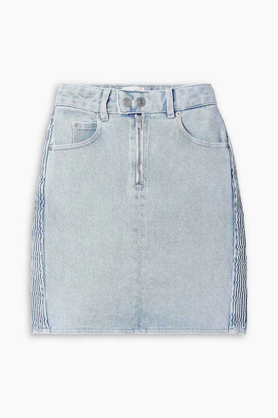 Isabel Marant Vabelia Shirred Denim Mini Skirt In Light Denim
