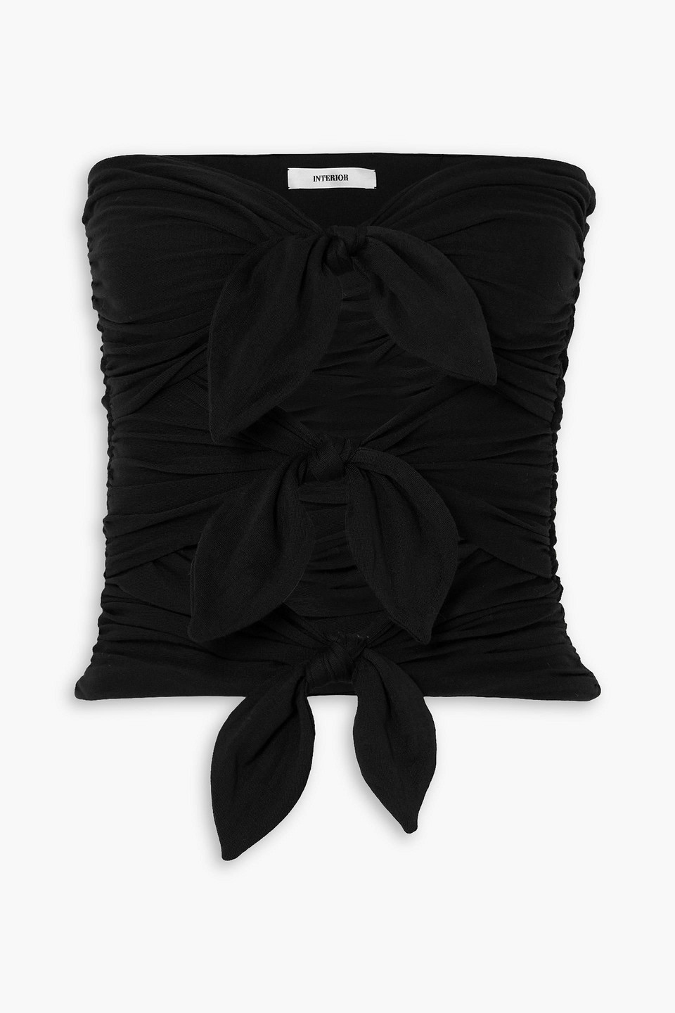 Alexi strapless knotted cotton-jersey top