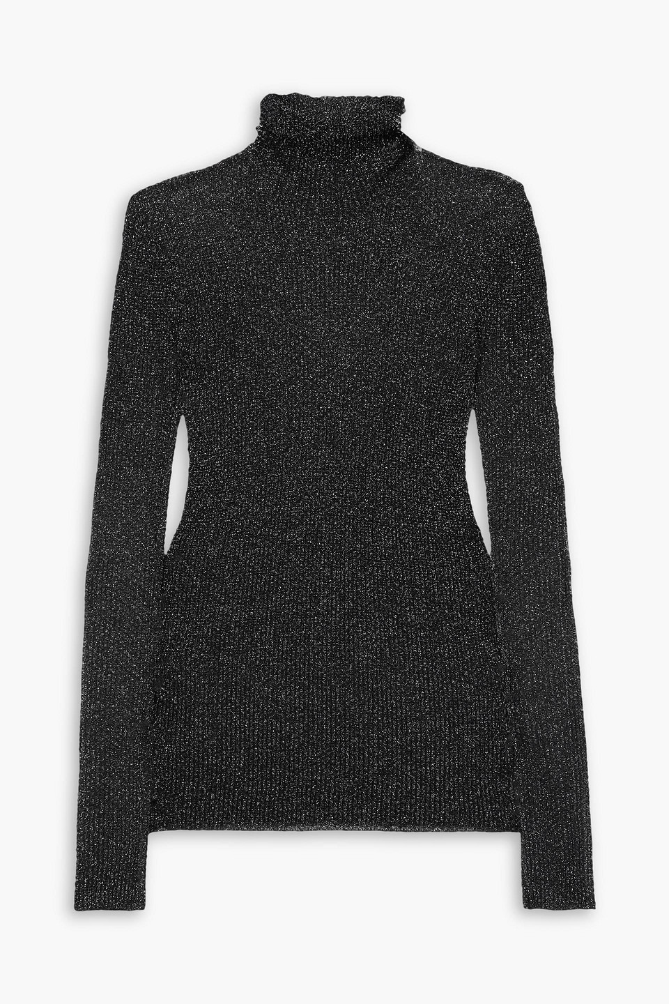 Isabel Marant Izzi Metallic Knitted Turtleneck Sweater In Schwarz