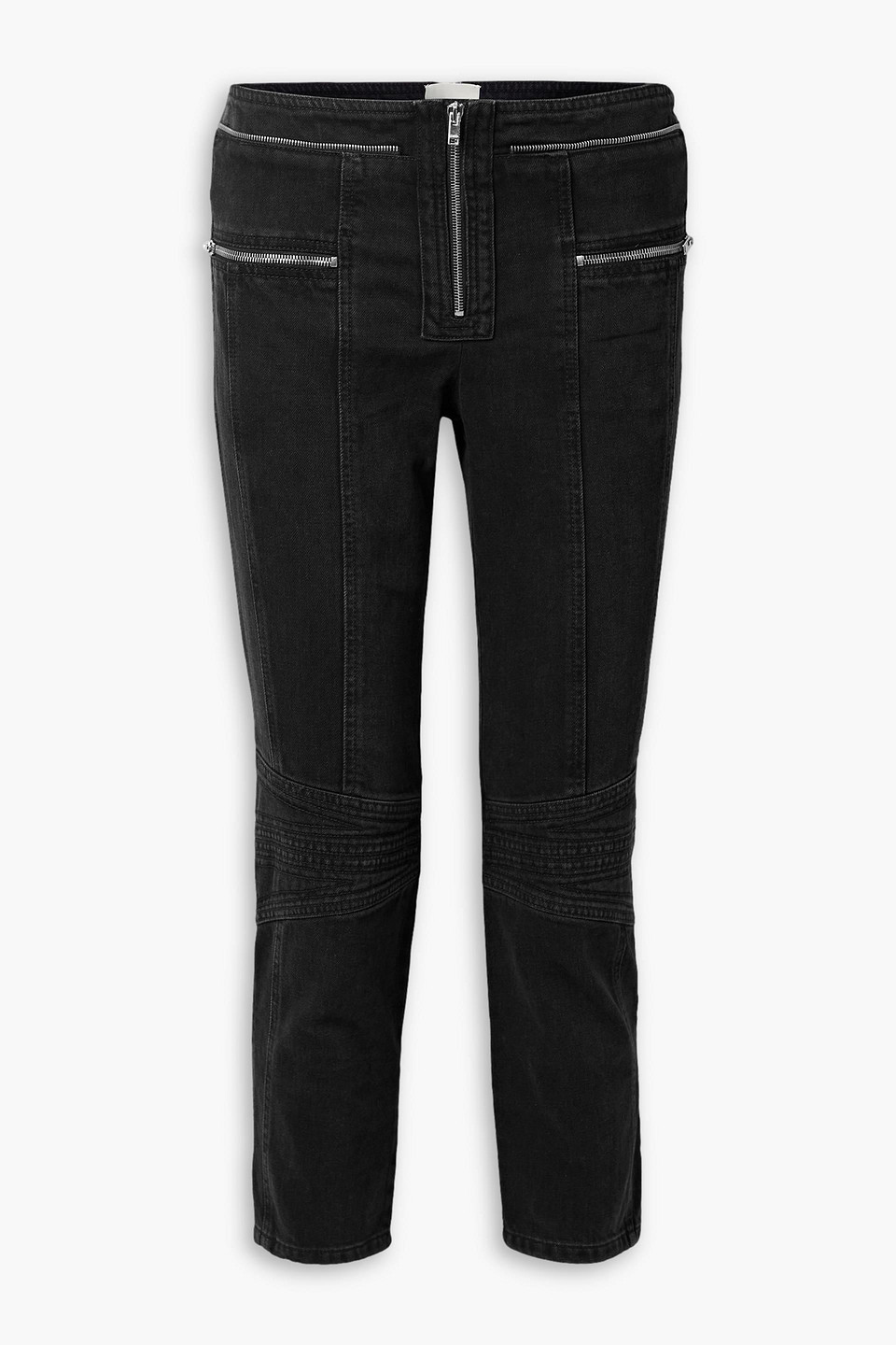 Isabel Marant Woman Denim Cropped Black Size 8 Cotton In Schwarz