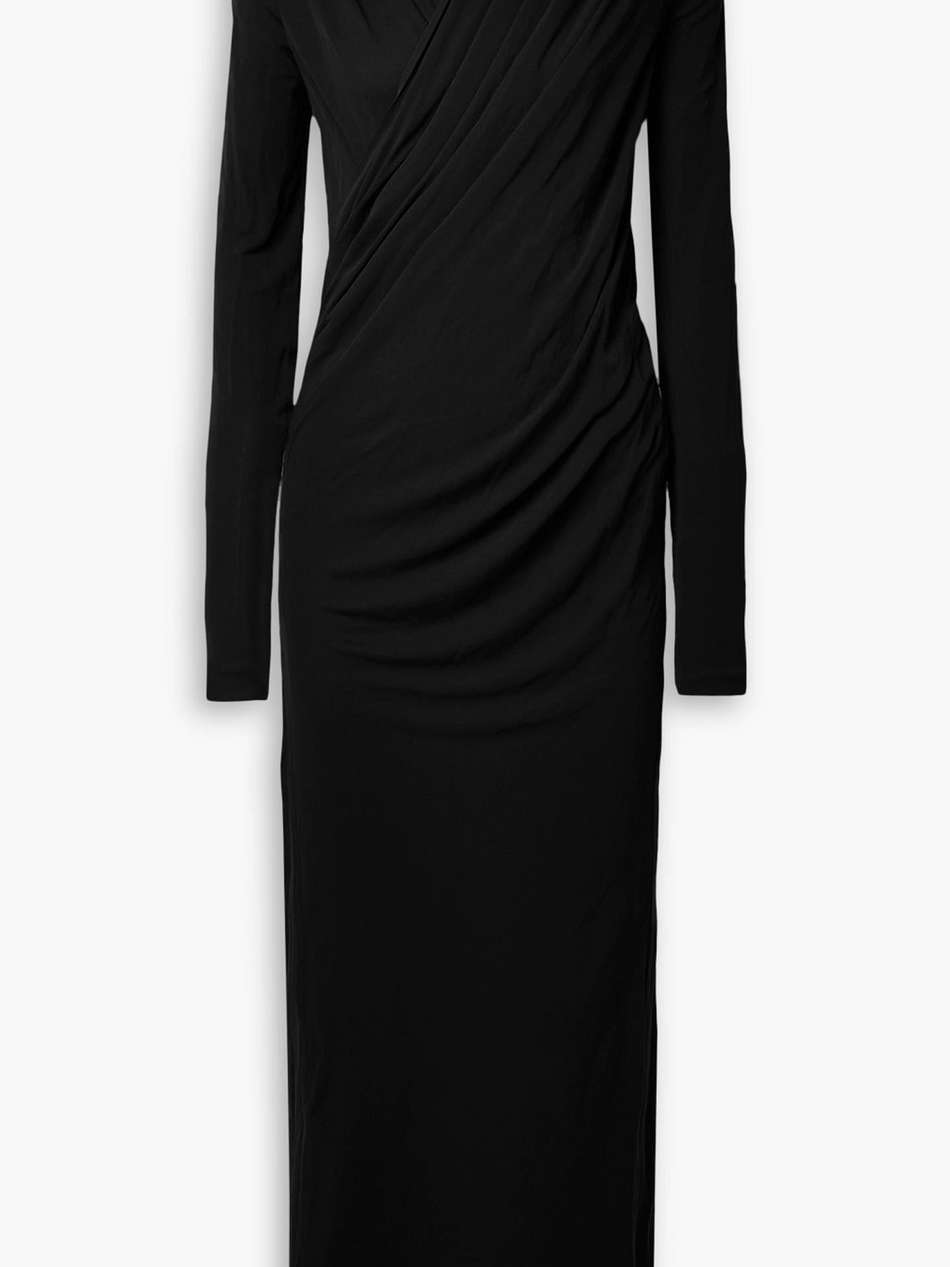the sloan draped crepe maxi dress