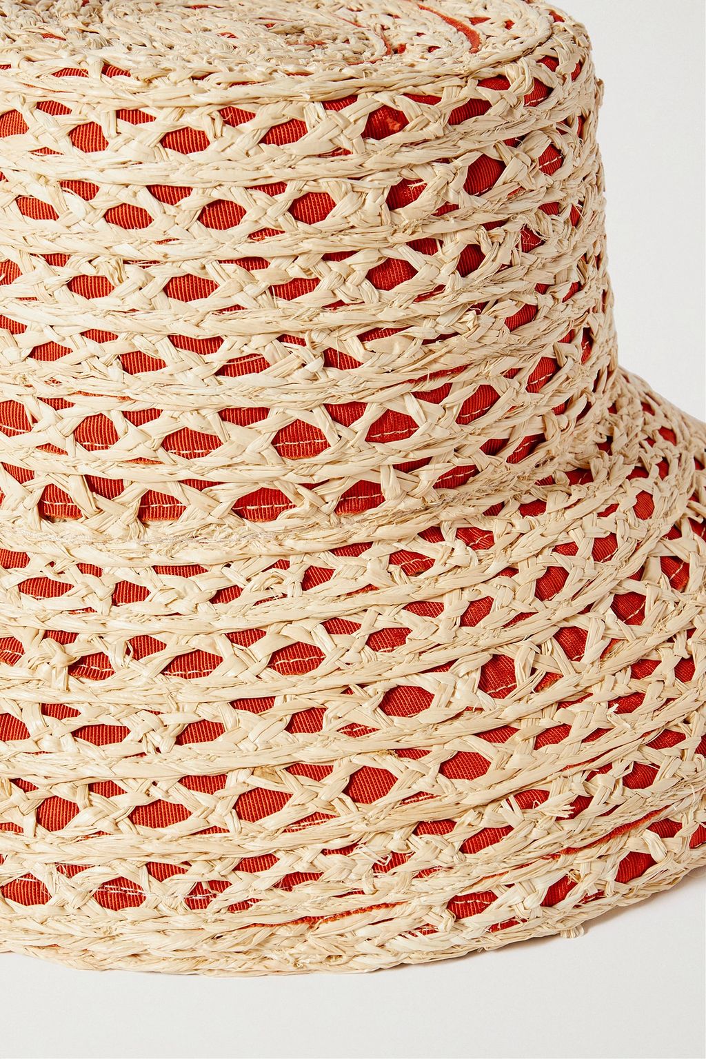 GIGI BURRIS MILLINERY Ida crocheted straw and cotton-twill sunhat