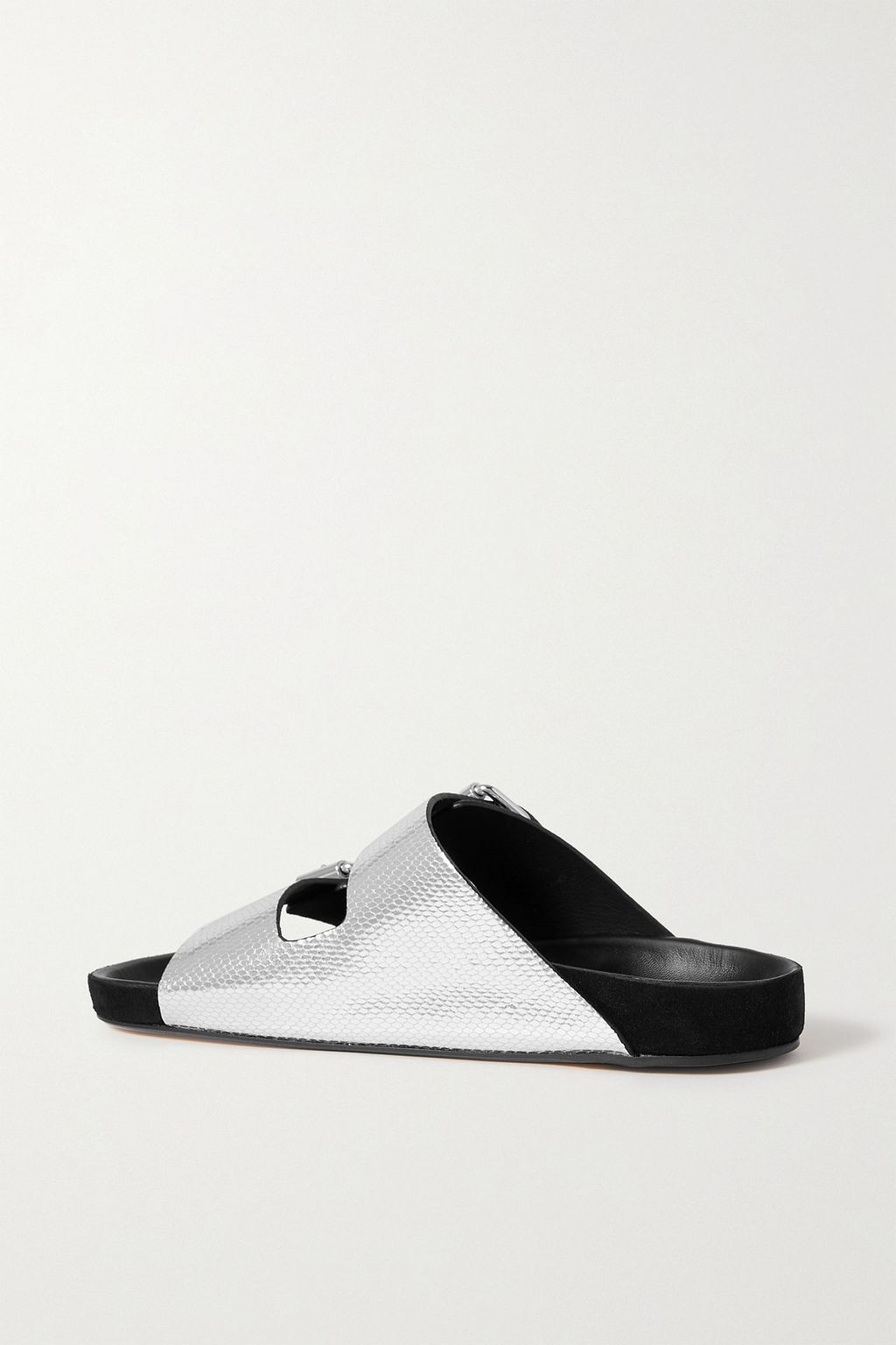 ISABEL MARANT Lennyo metallic snake-effect leather slides