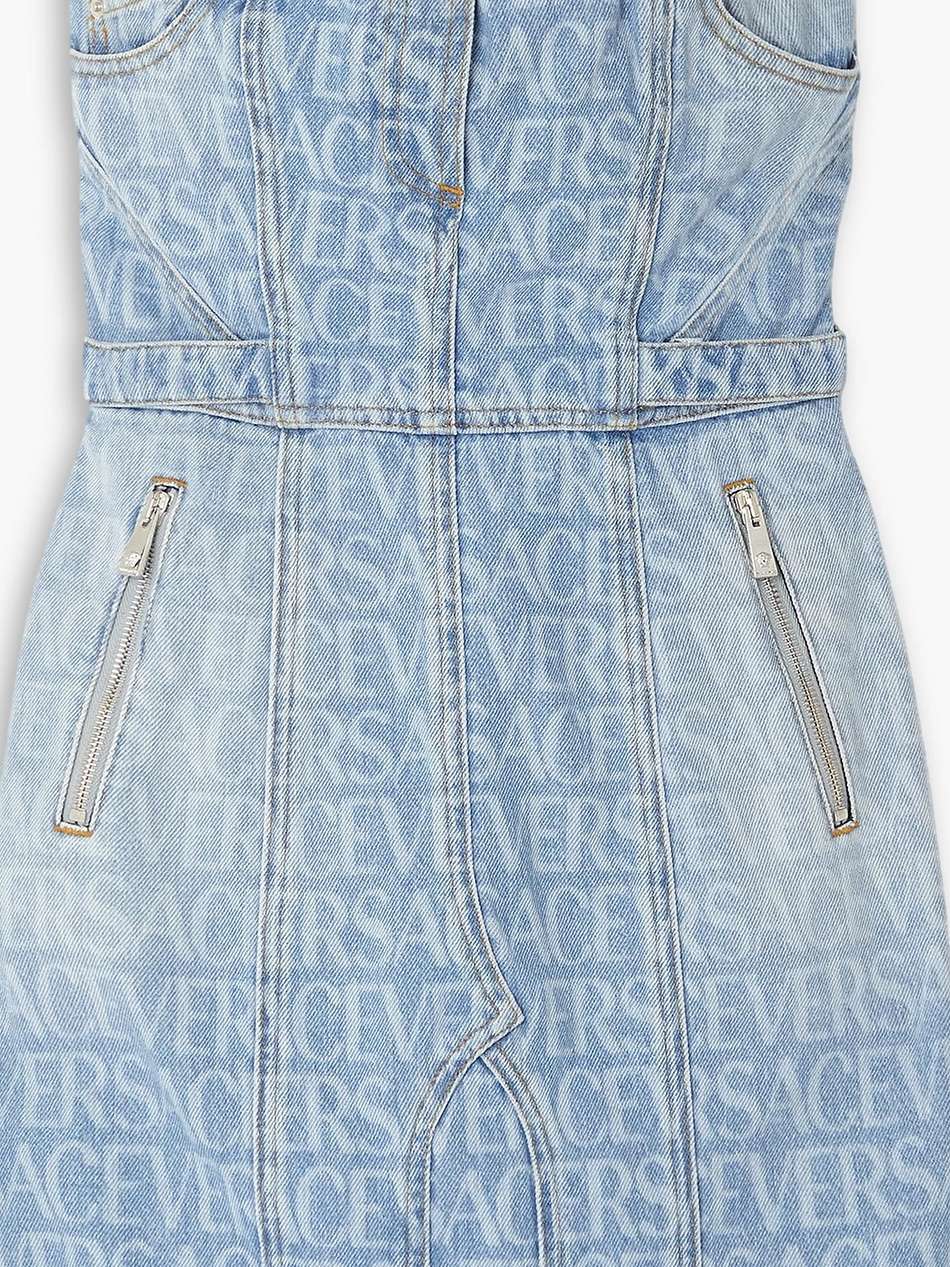 + dua lipa printed denim mini dress