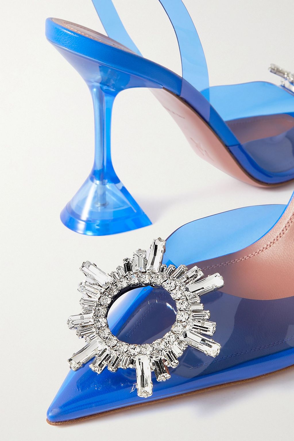 AMINA MUADDI Begum crystal-embellished PVC slingback pumps