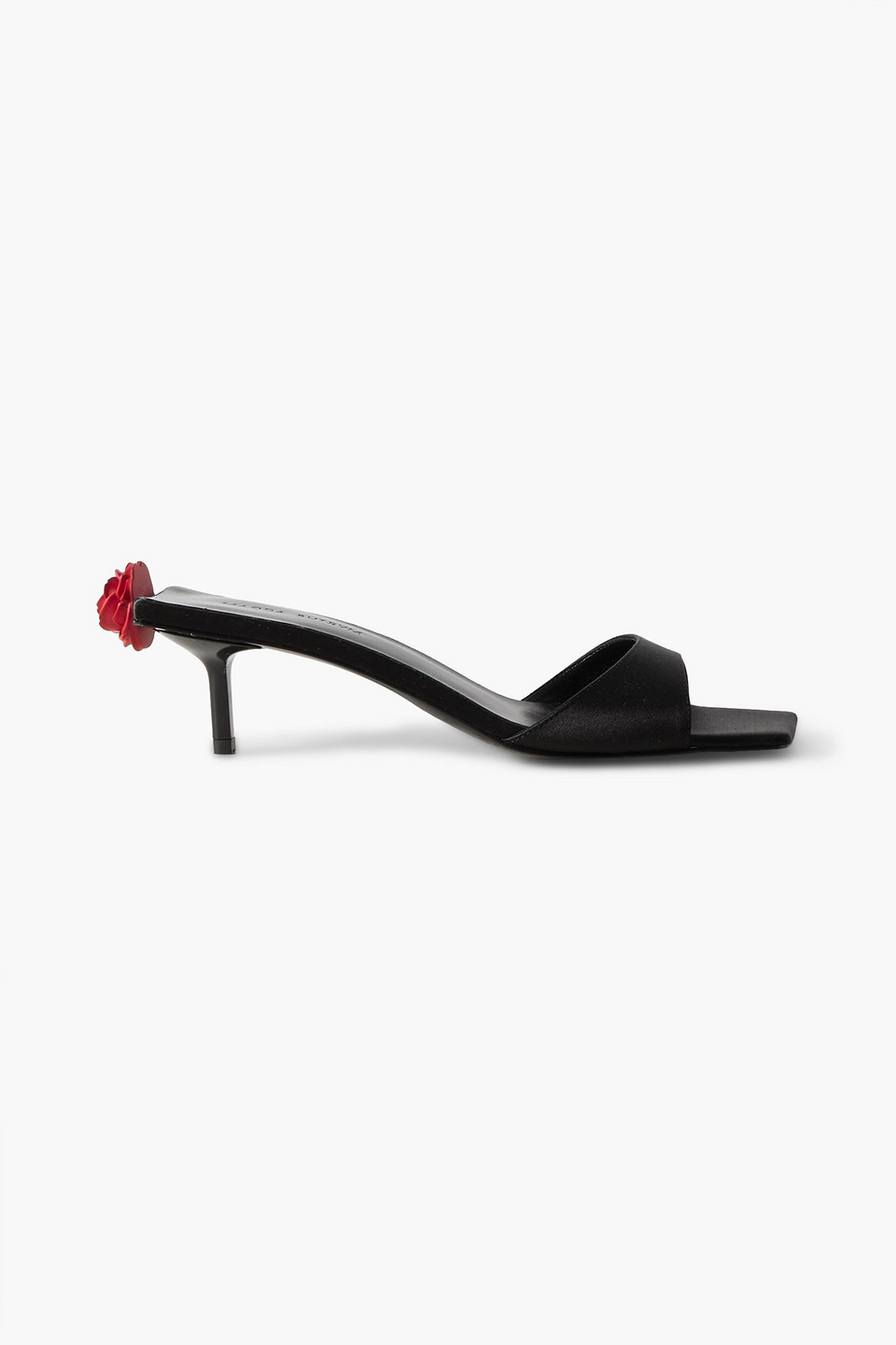 Embellished satin mules
