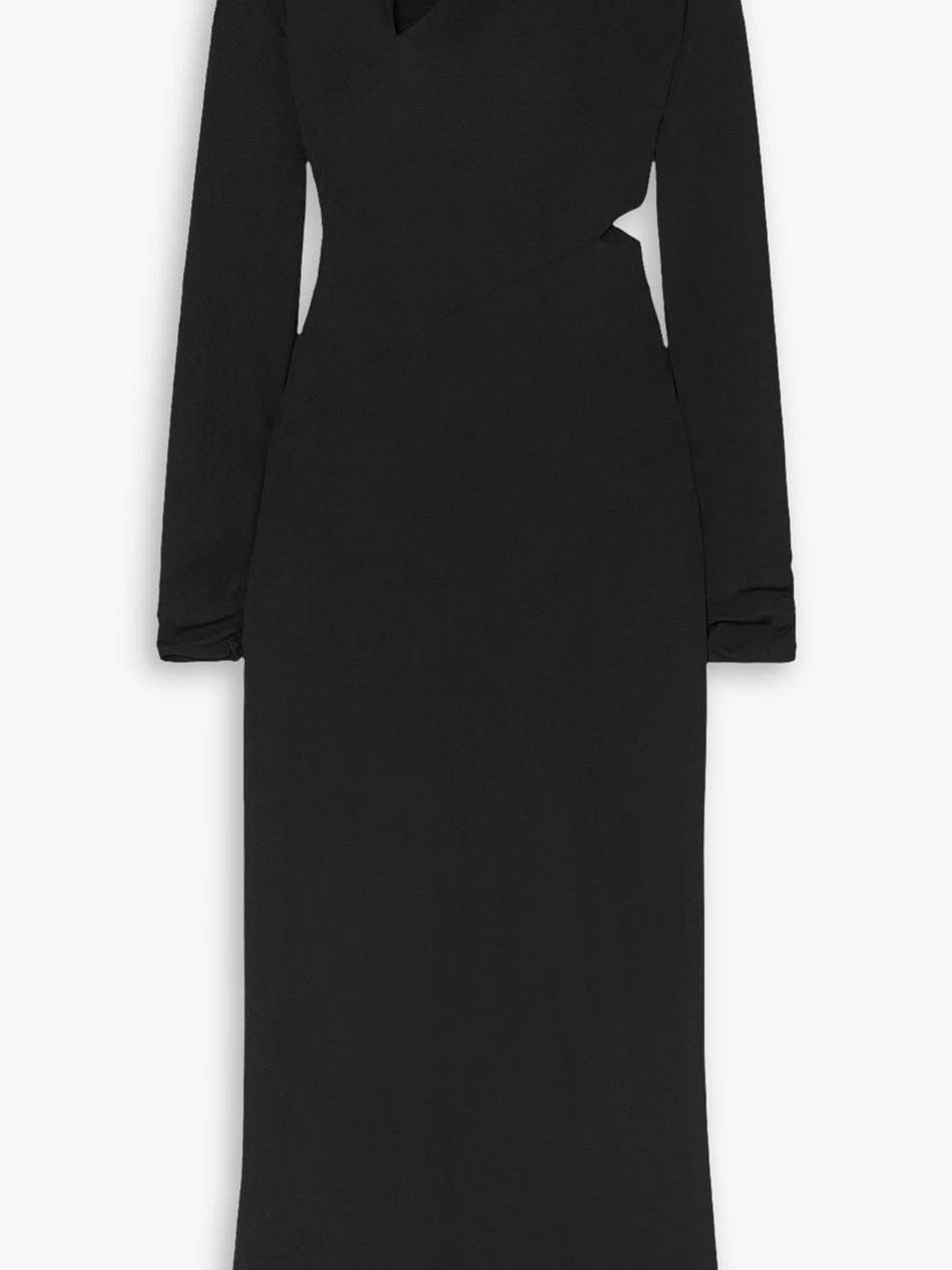 cutout hooded stretch-jersey maxi dress
