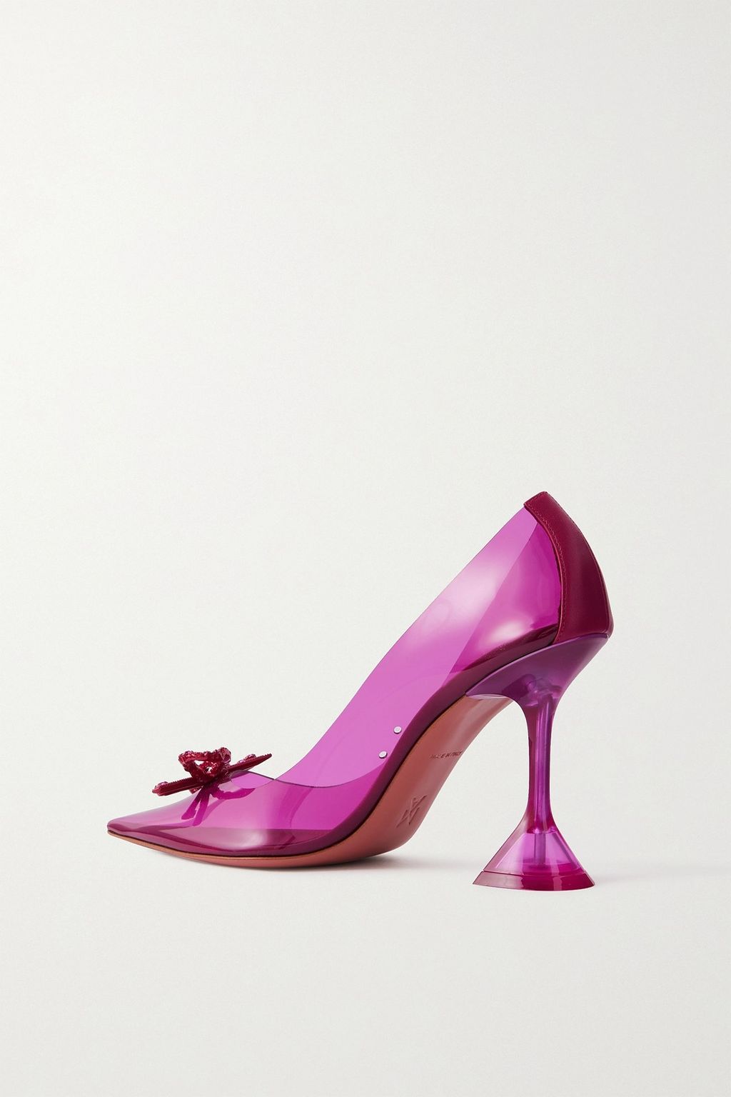 AMINA MUADDI Rosie Glass leather-trimmed crystal-embellished PVC pumps