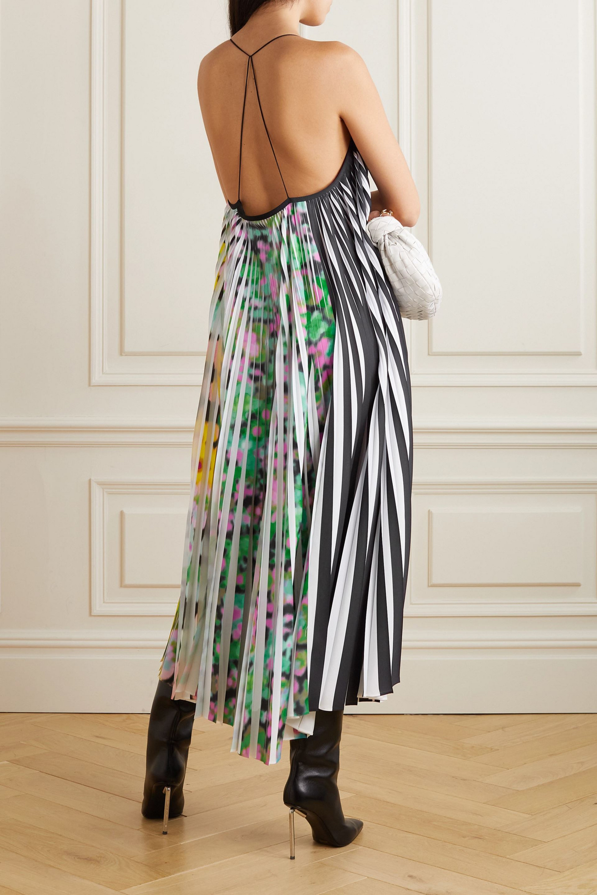 AZ Factory + Lutz Huelle Circe pleated printed crepe de chine dress