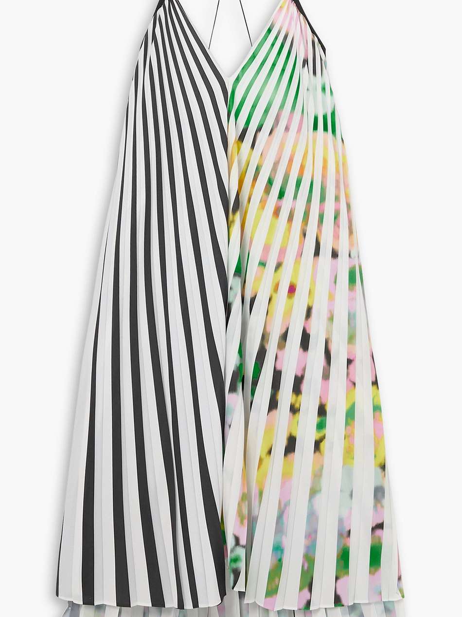 + lutz huelle circe pleated printed crepe de chine dress