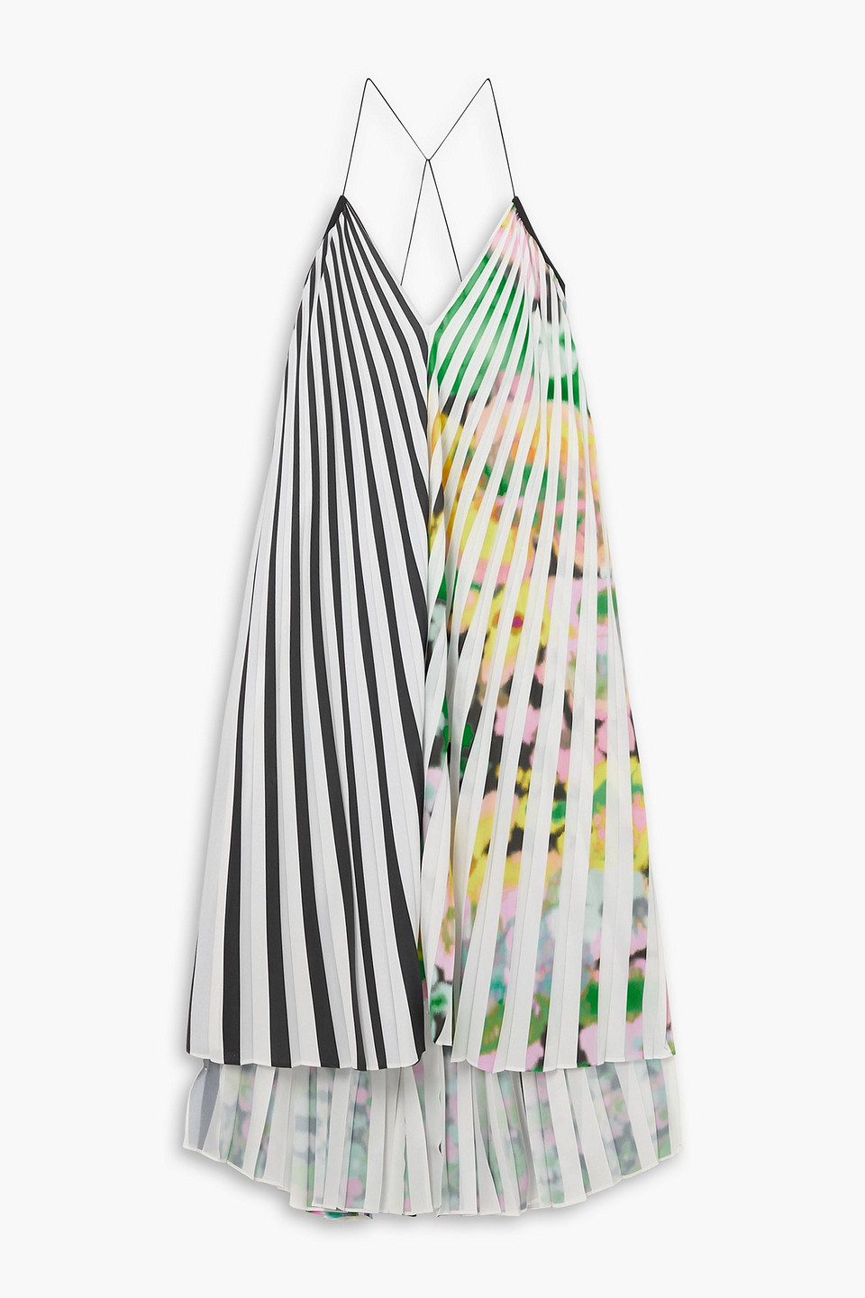 Lutz Huelle Circe pleated printed crepe de chine dress