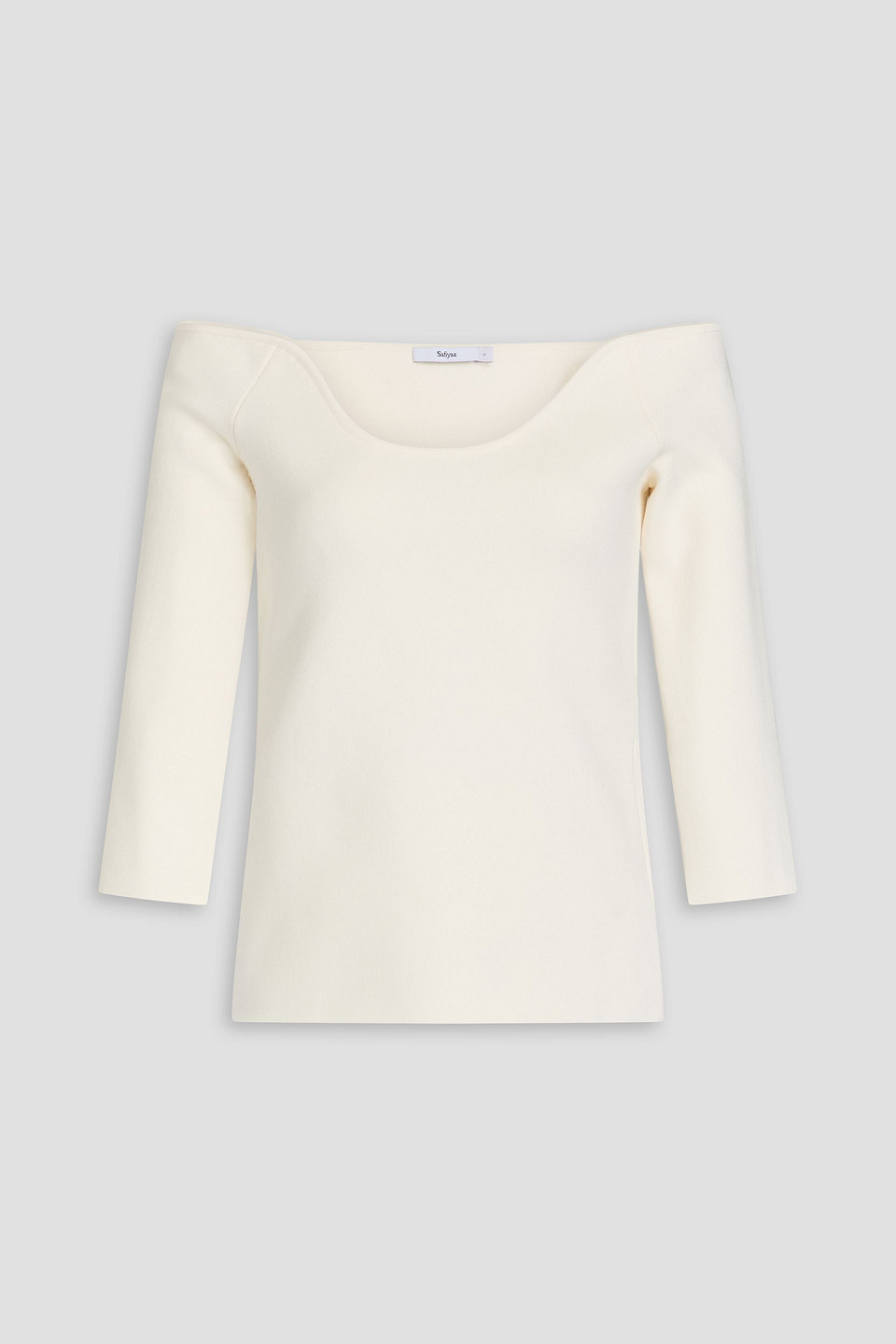 Safiyaa Clara Off-the-shoulder Knitted Top In White