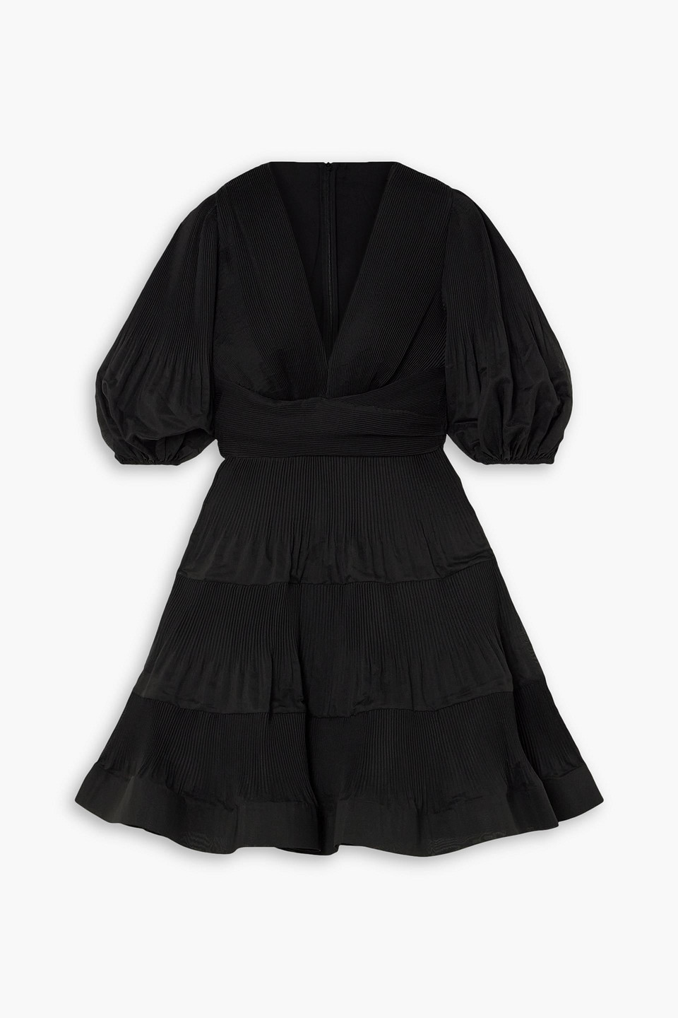 Zimmermann Minikleid Aus Plissiertem Chiffon Mit Raffungen In Schwarz