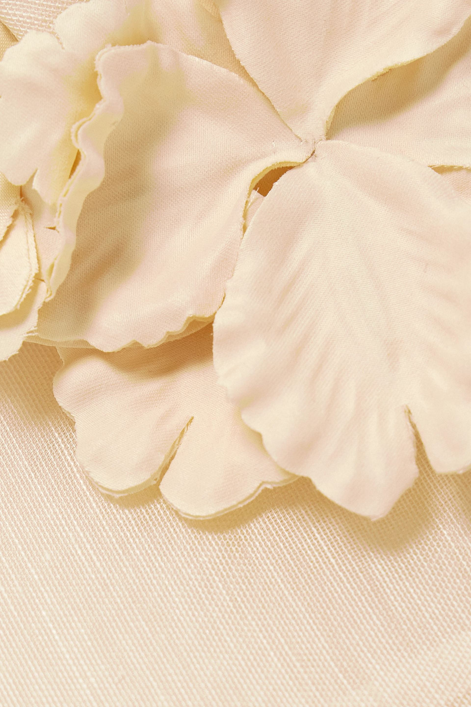 Zimmermann Luminosity Liftoff Appliquéd Linen And Silk-blend Top In Cream