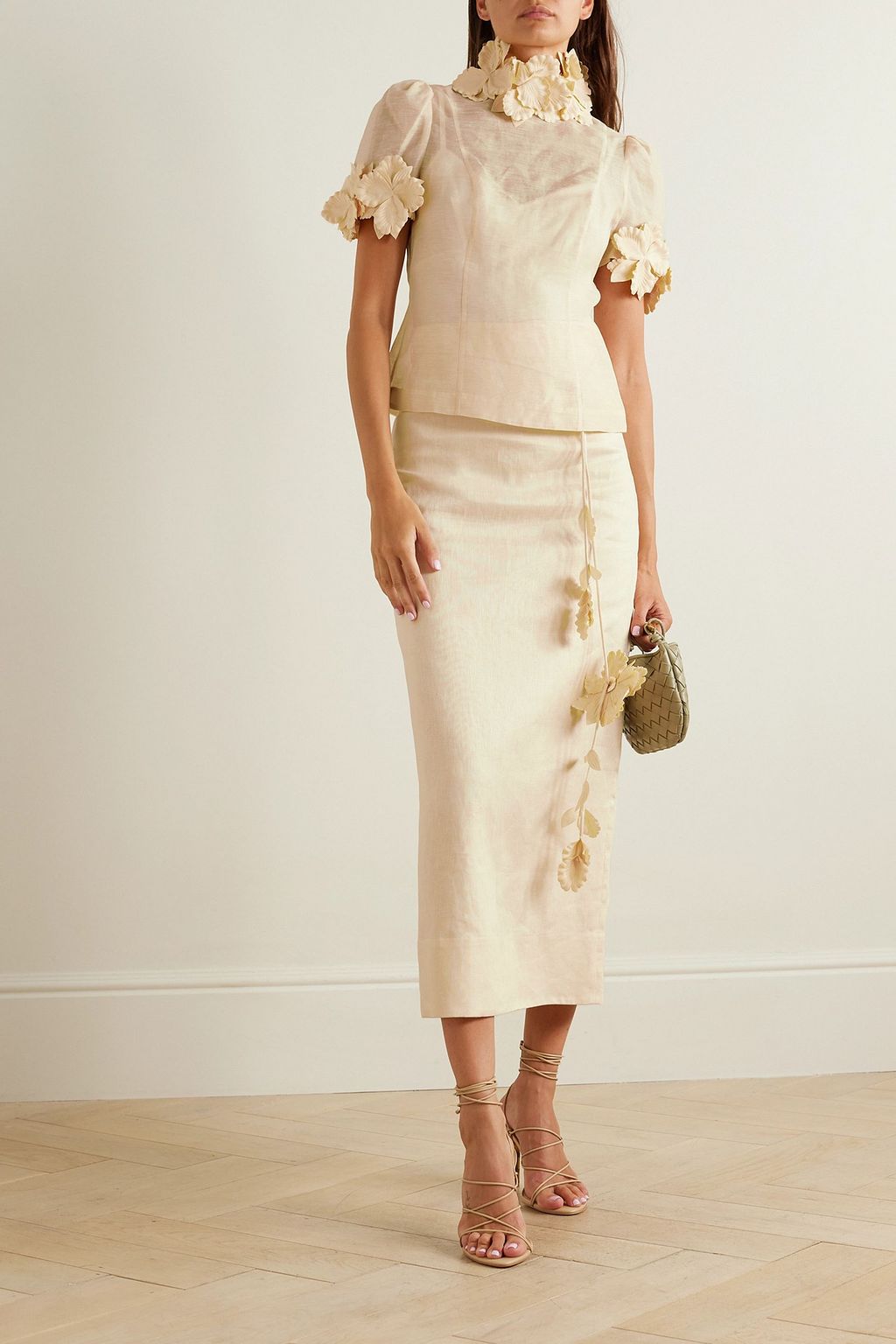 ZIMMERMANN Luminosity Liftoff appliquéd linen and silk-blend top